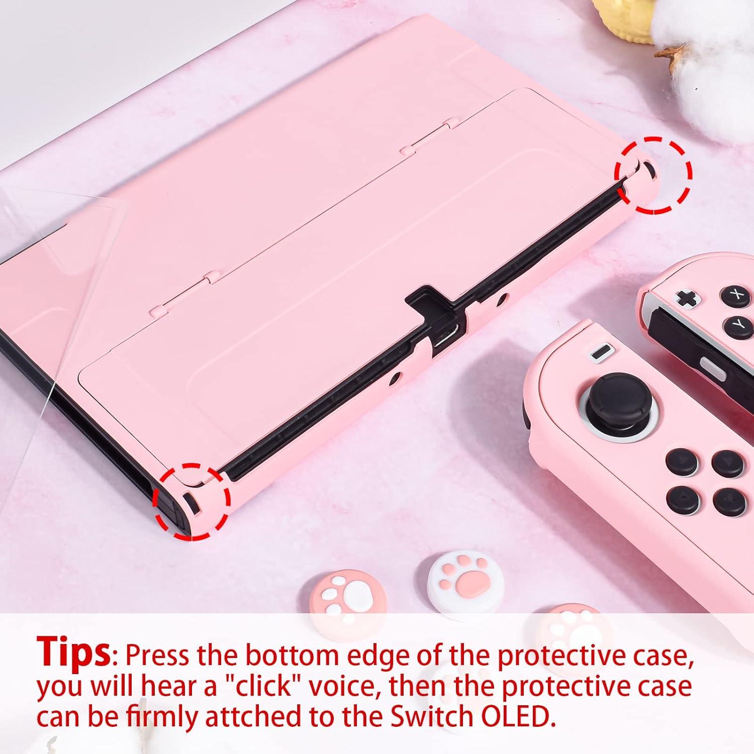 Funda Protectora Rosa DLseego para Nintendo Switch OLED 2021