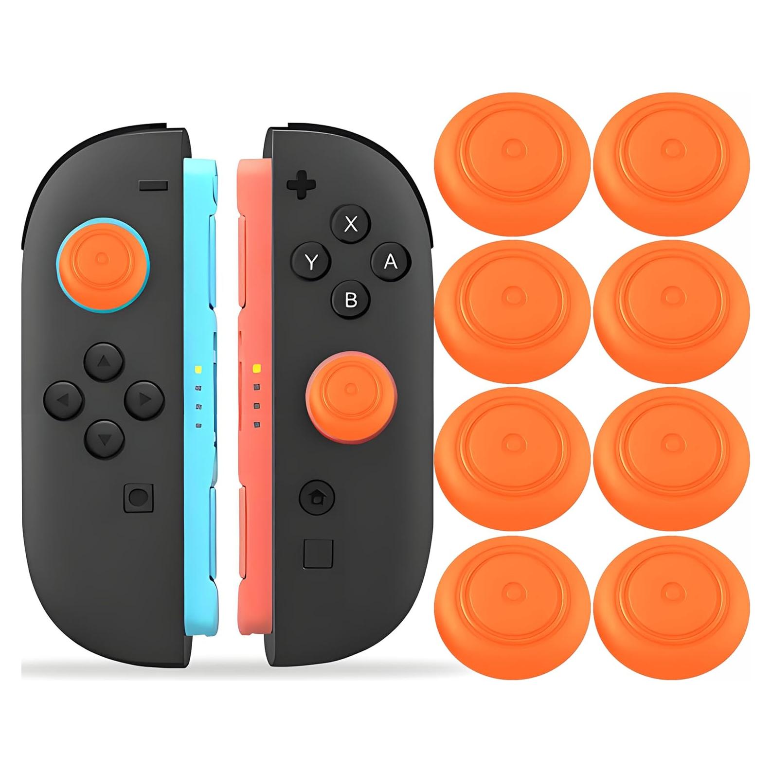 Agarraderas para Pulgar QUBAMG para Nintendo Switch 2 - 8 Piezas Naranja