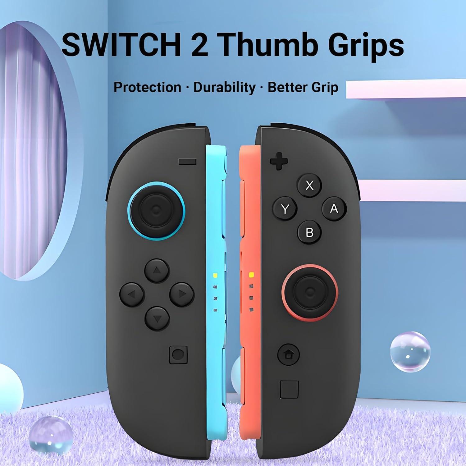 Agarraderas para Pulgar QUBAMG para Nintendo Switch 2 - 8 Piezas Naranja