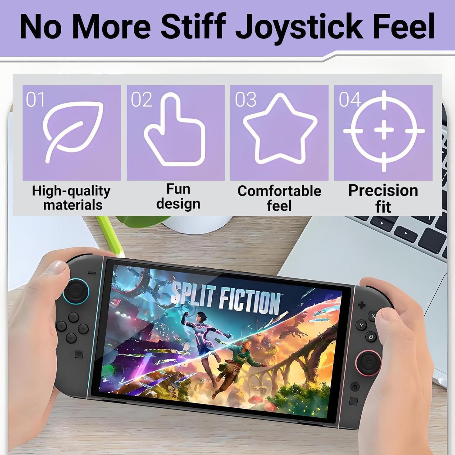 Agarraderas para Pulgar QUBAMG para Nintendo Switch 2 - 8 Piezas Naranja