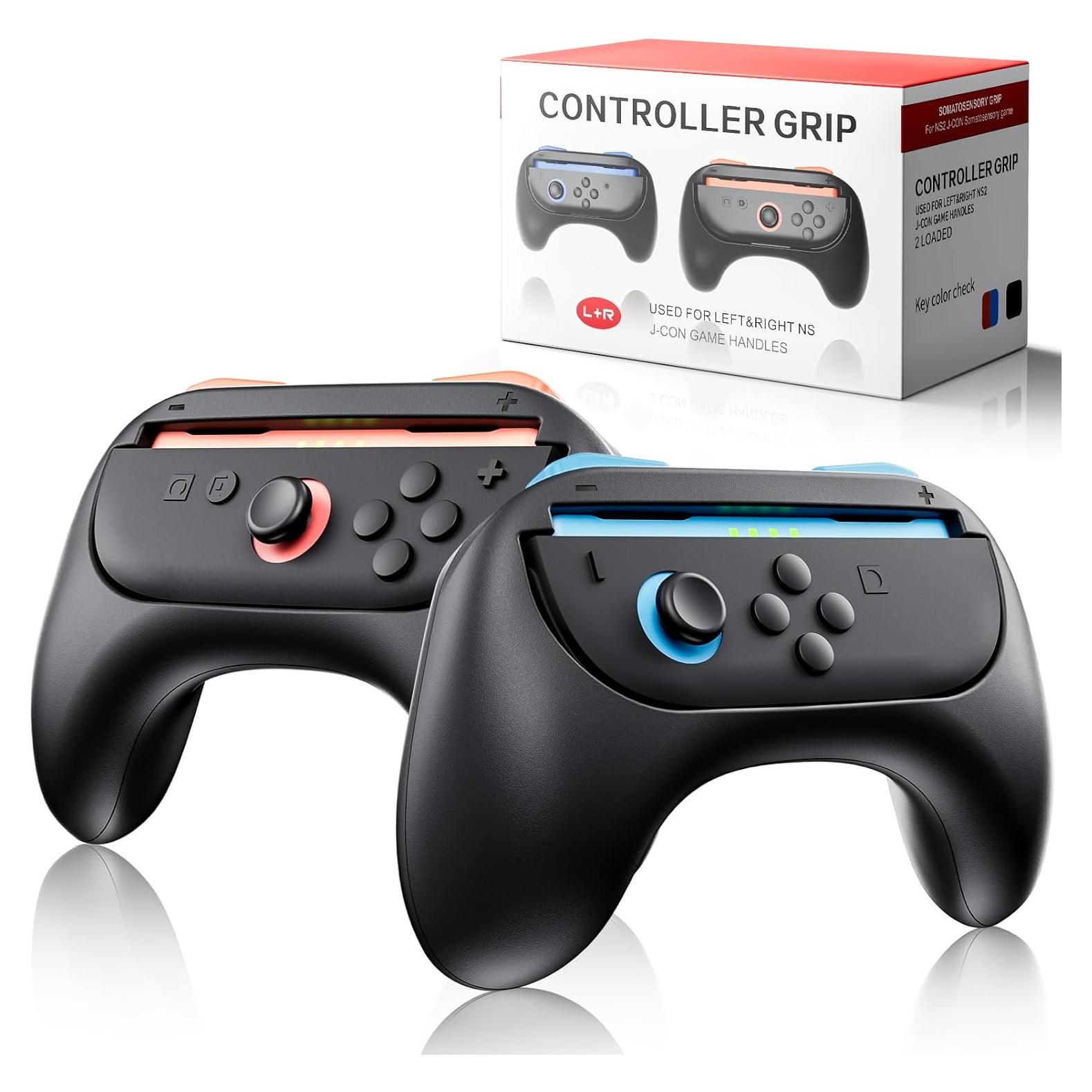 Agarradera Joy-Con Nintendo Switch 2 Honghao - 2 Piezas Negro