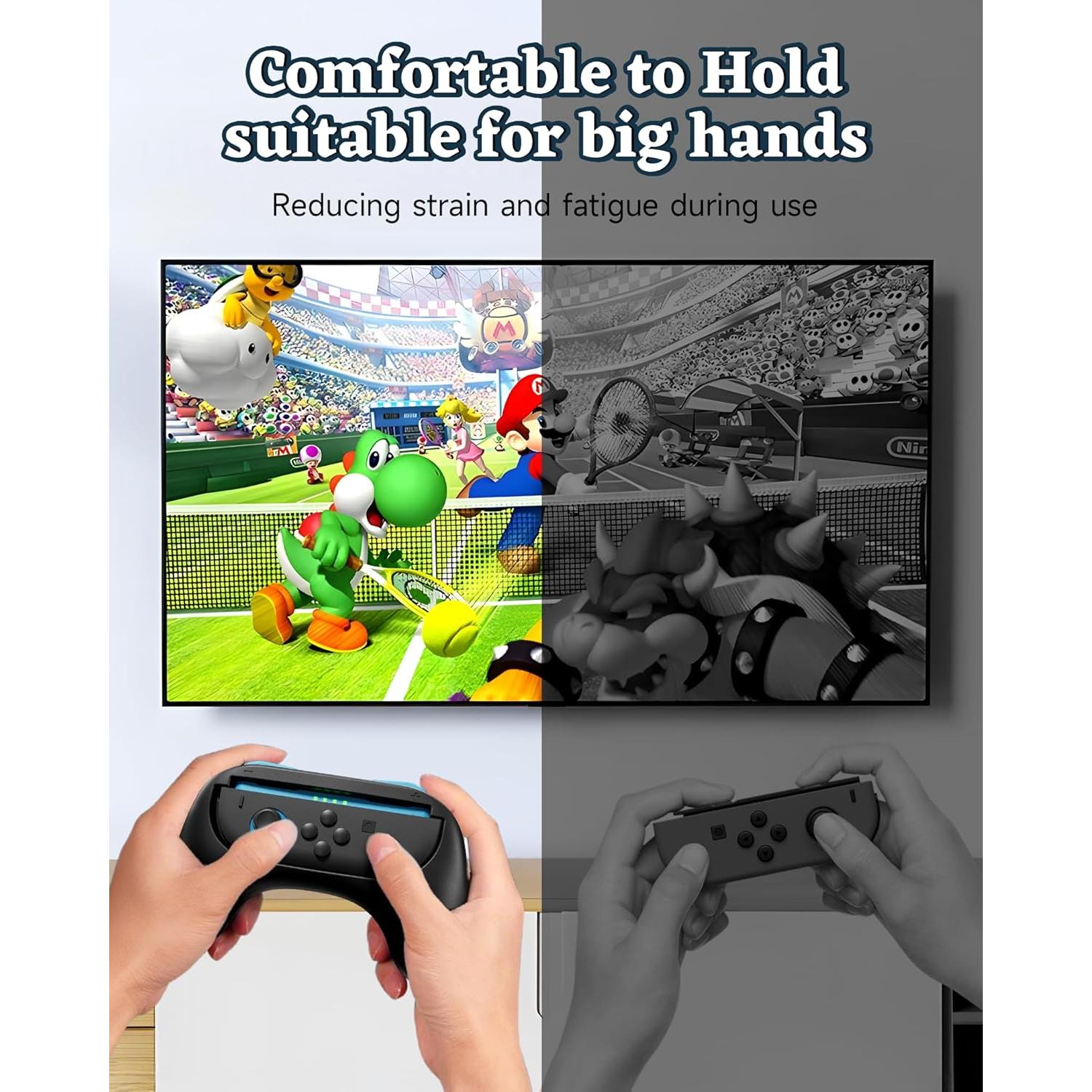 Agarradera Joy-Con Nintendo Switch 2 Honghao - 2 Piezas Negro