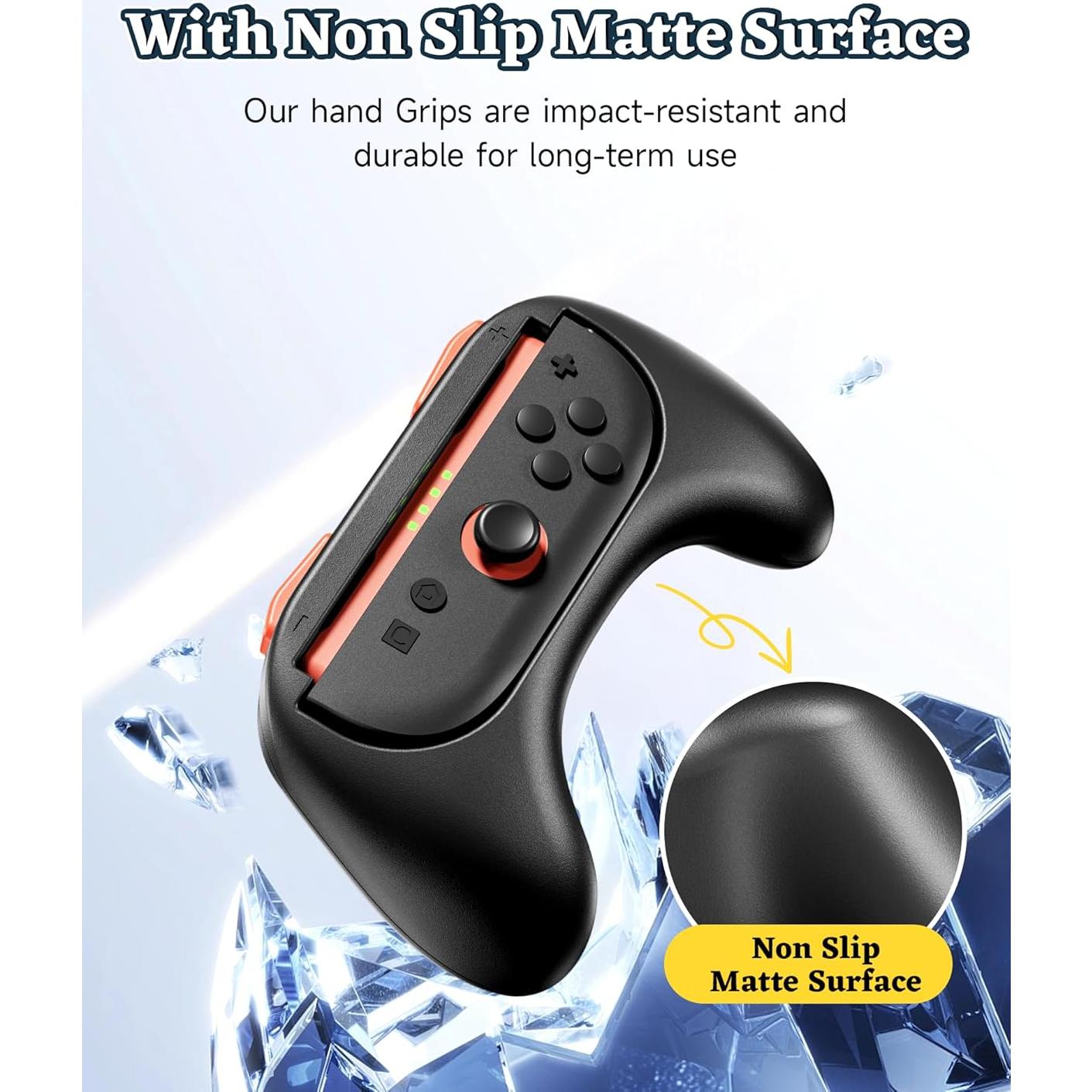 Agarradera Joy-Con Nintendo Switch 2 Honghao - 2 Piezas Negro