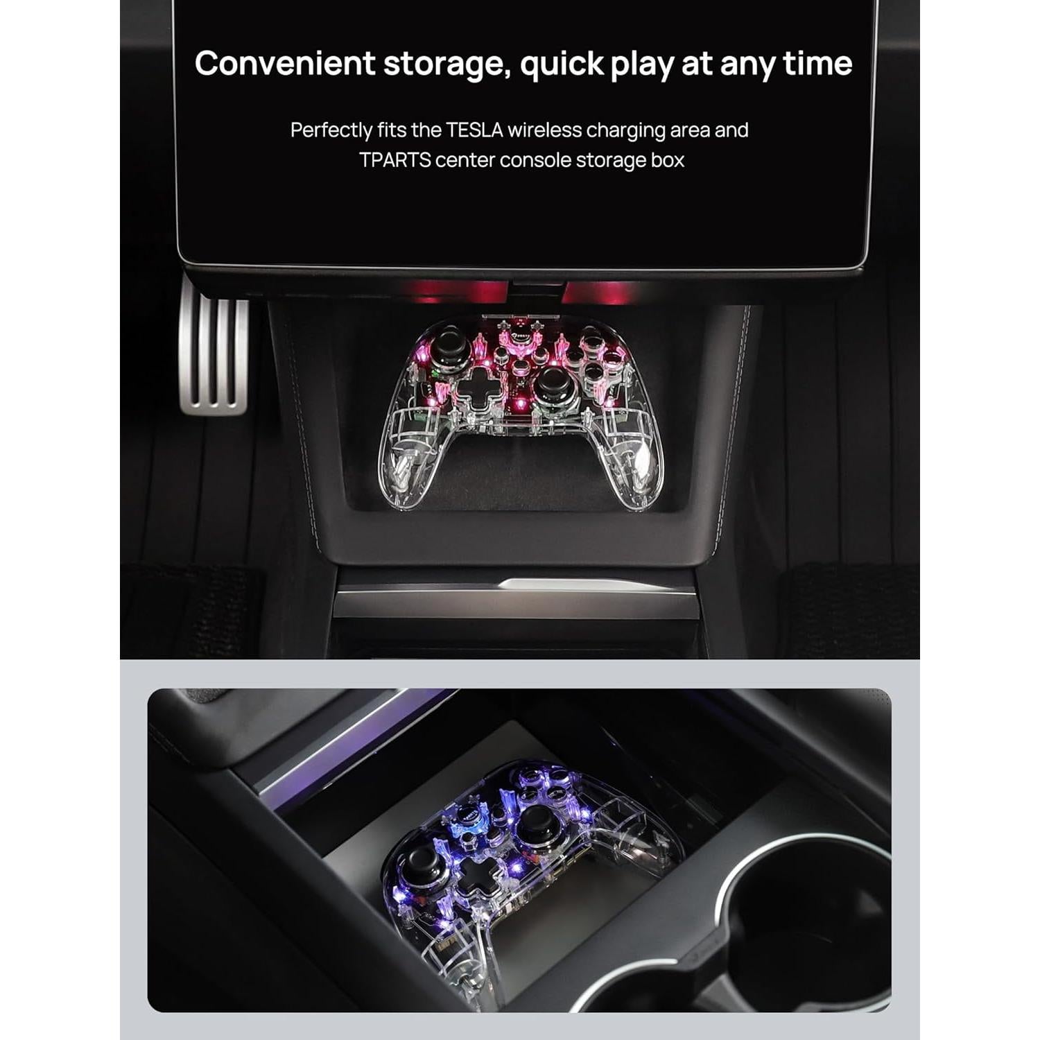 Controlador Inalámbrico TPARTS para Tesla y PC - 7 Colores LED