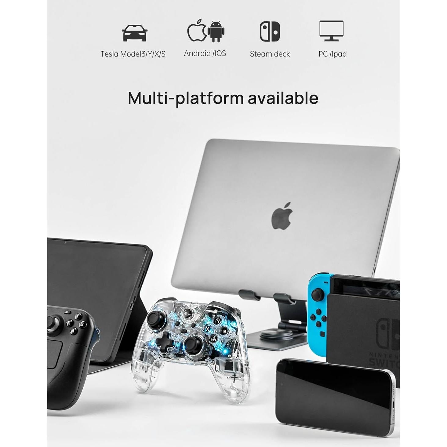 Controlador Inalámbrico TPARTS para Tesla y PC - 7 Colores LED