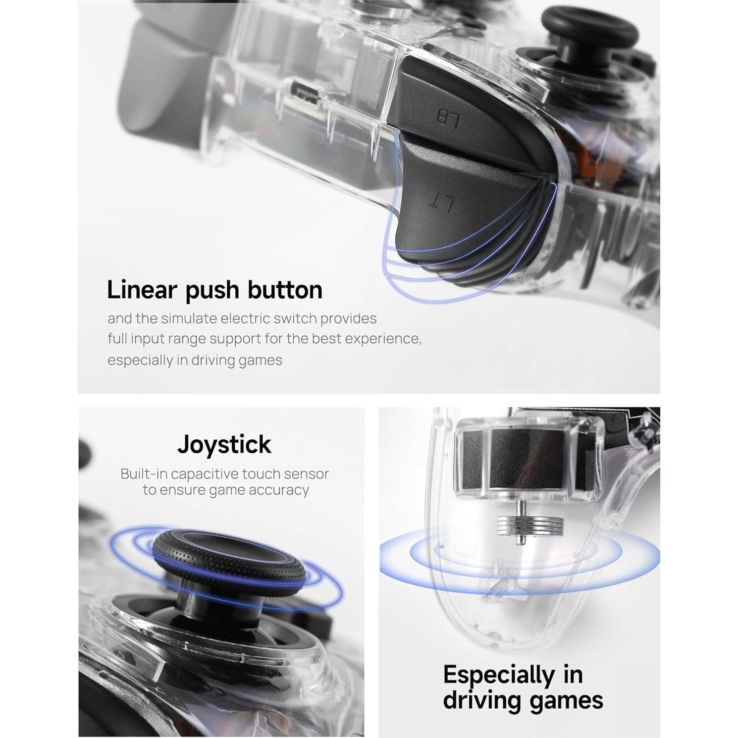 Controlador Inalámbrico TPARTS para Tesla y PC - 7 Colores LED