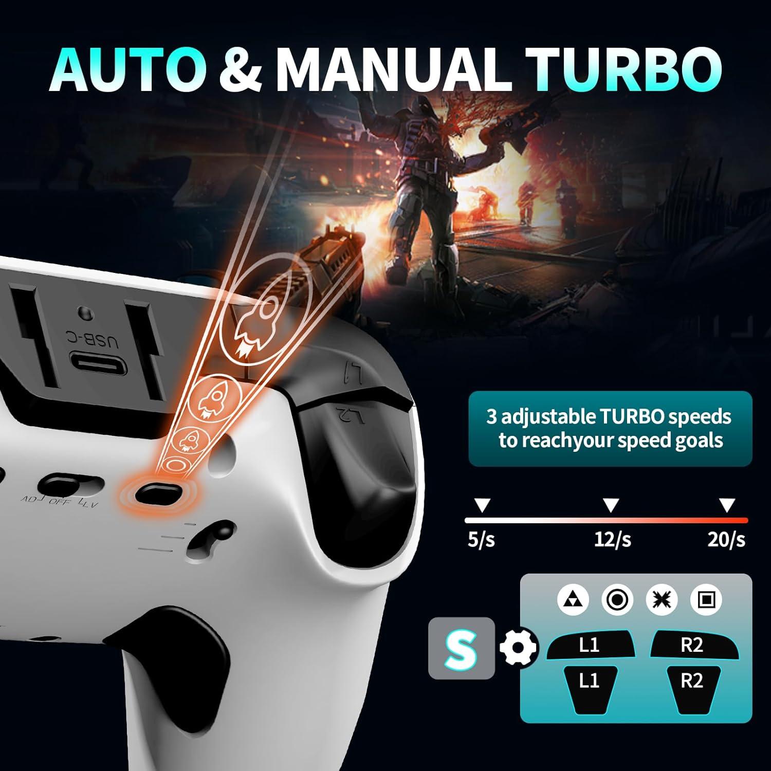 Controlador Inalámbrico Elite NBCP para PS4 - 1000mAh, Doble Vibración, 6 Ejes