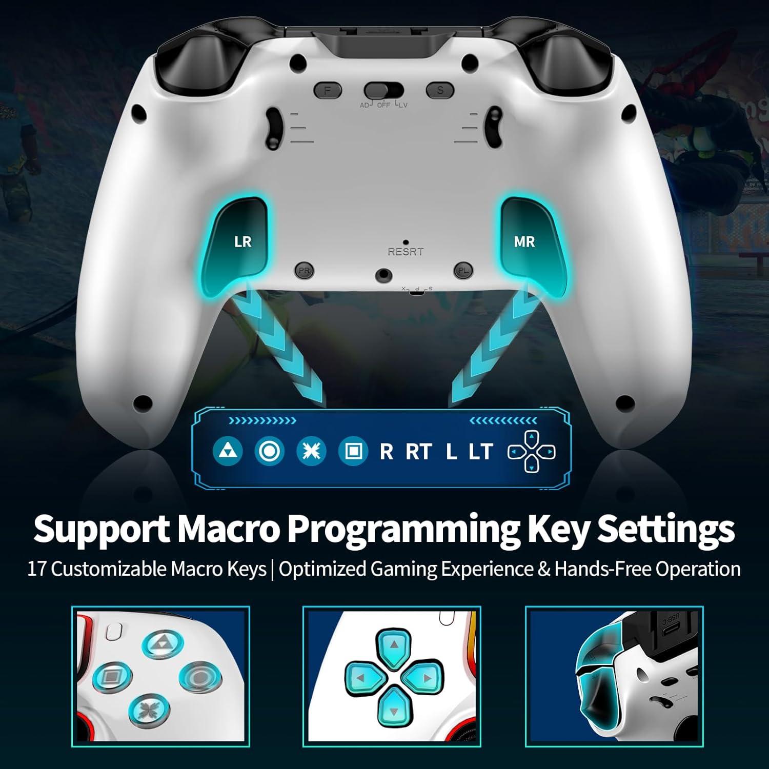 Controlador Inalámbrico Elite NBCP para PS4 - 1000mAh, Doble Vibración, 6 Ejes