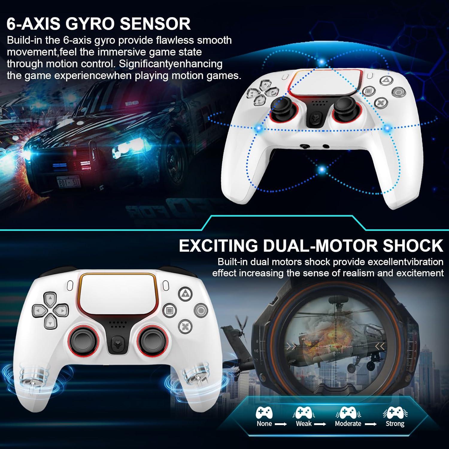 Controlador Inalámbrico Elite NBCP para PS4 - 1000mAh, Doble Vibración, 6 Ejes