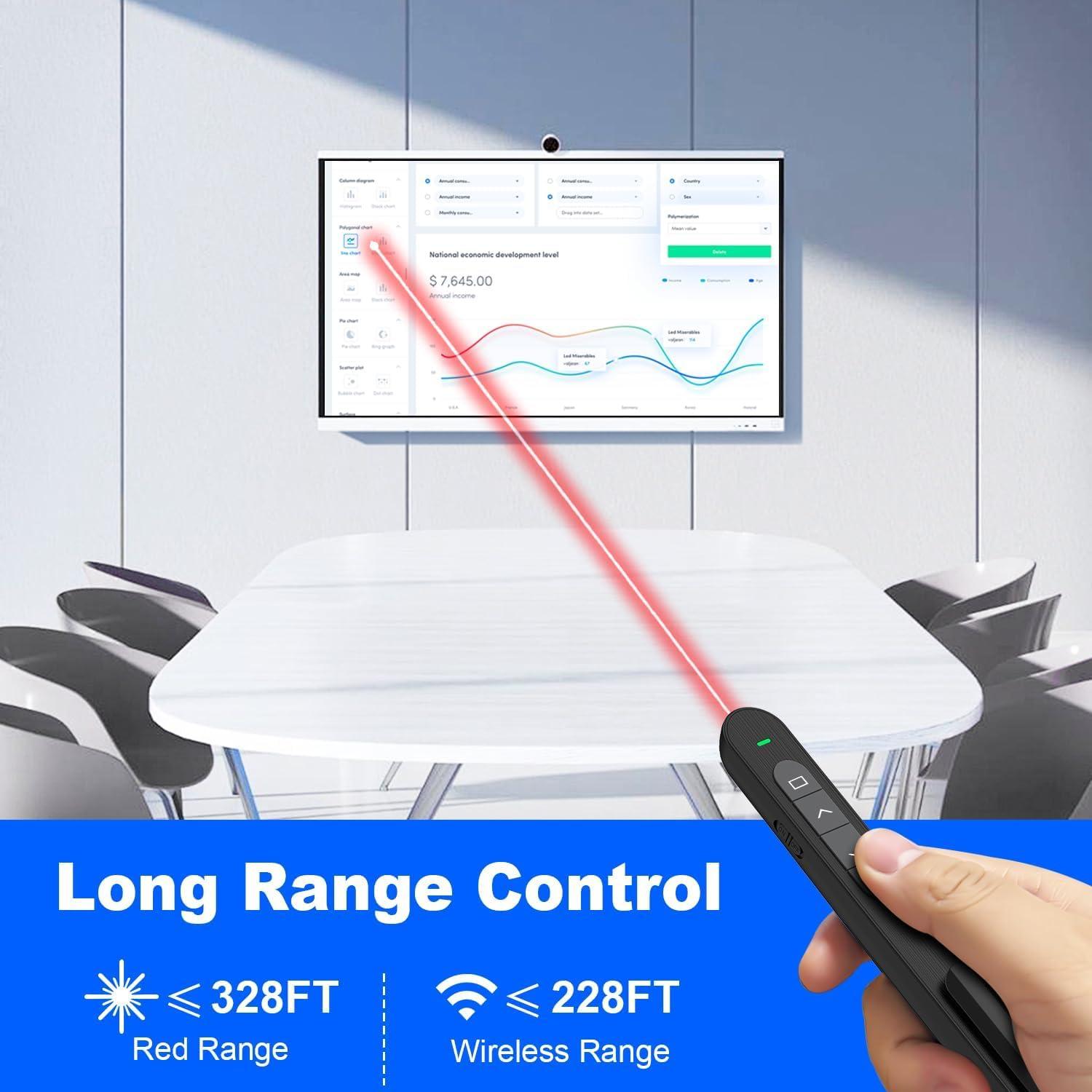 Presentador Inalámbrico QUI BK600 con Puntero Láser Rojo