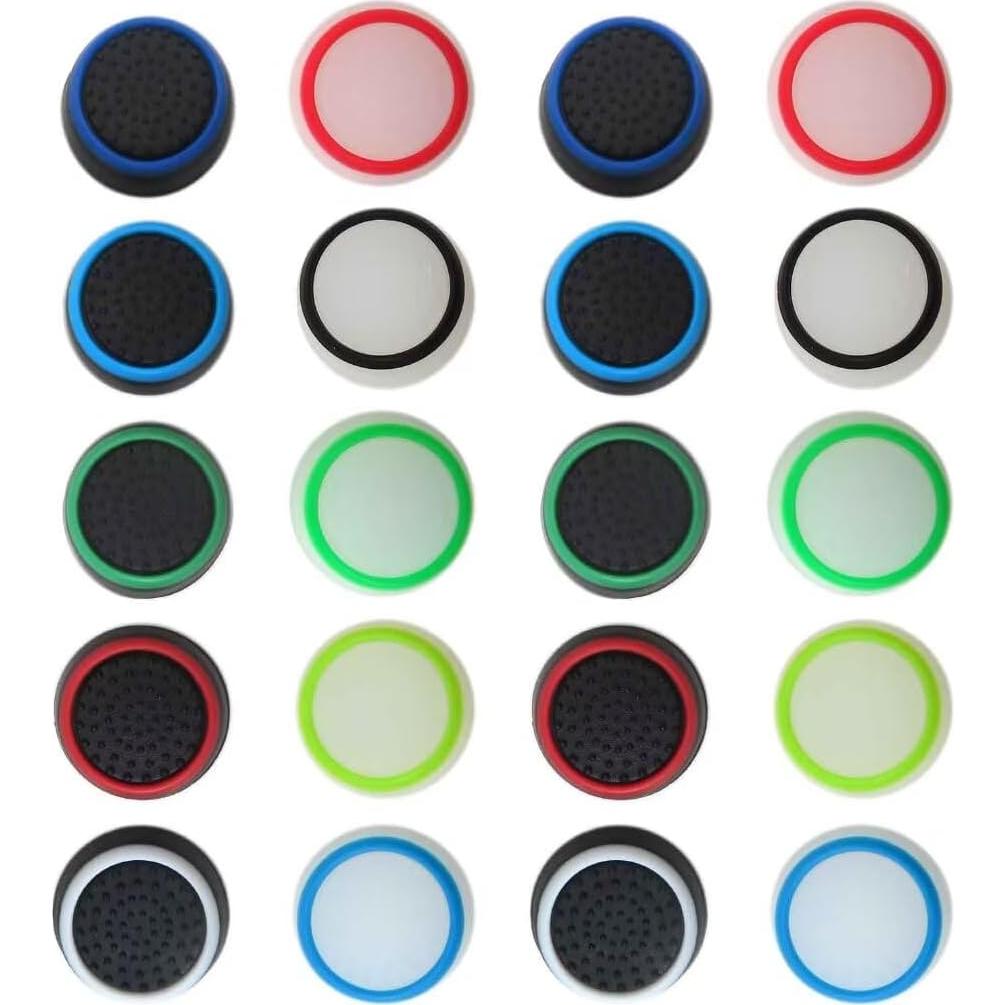 20 Empuñaduras de Silicona Coloridas FYAKSYAS para Joysticks PS4/PS5/Xbox