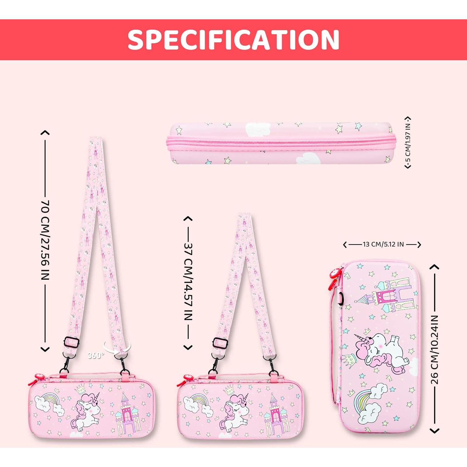 Funda de Transporte Rosa Unicornio para Nintendo Switch - GLDRAM