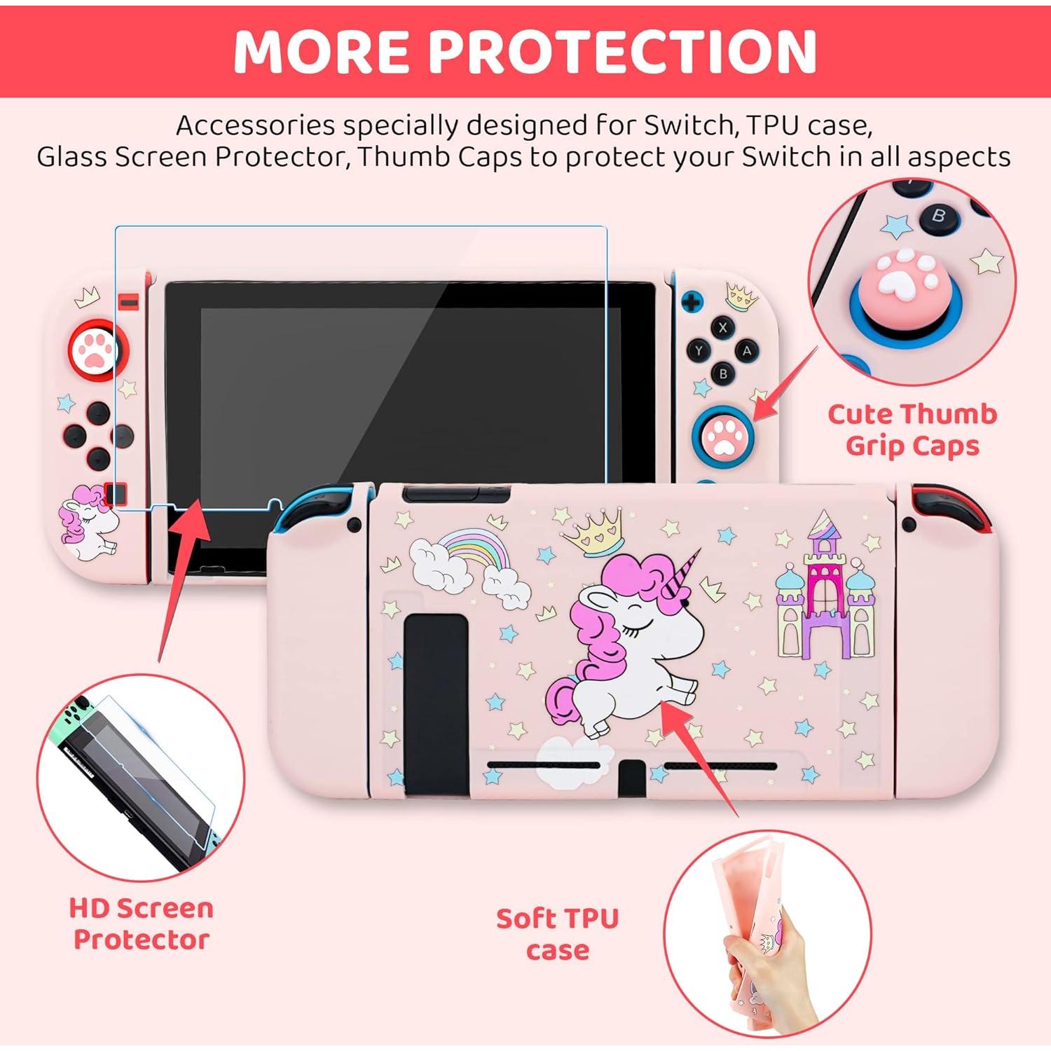 Funda de Transporte Rosa Unicornio para Nintendo Switch - GLDRAM