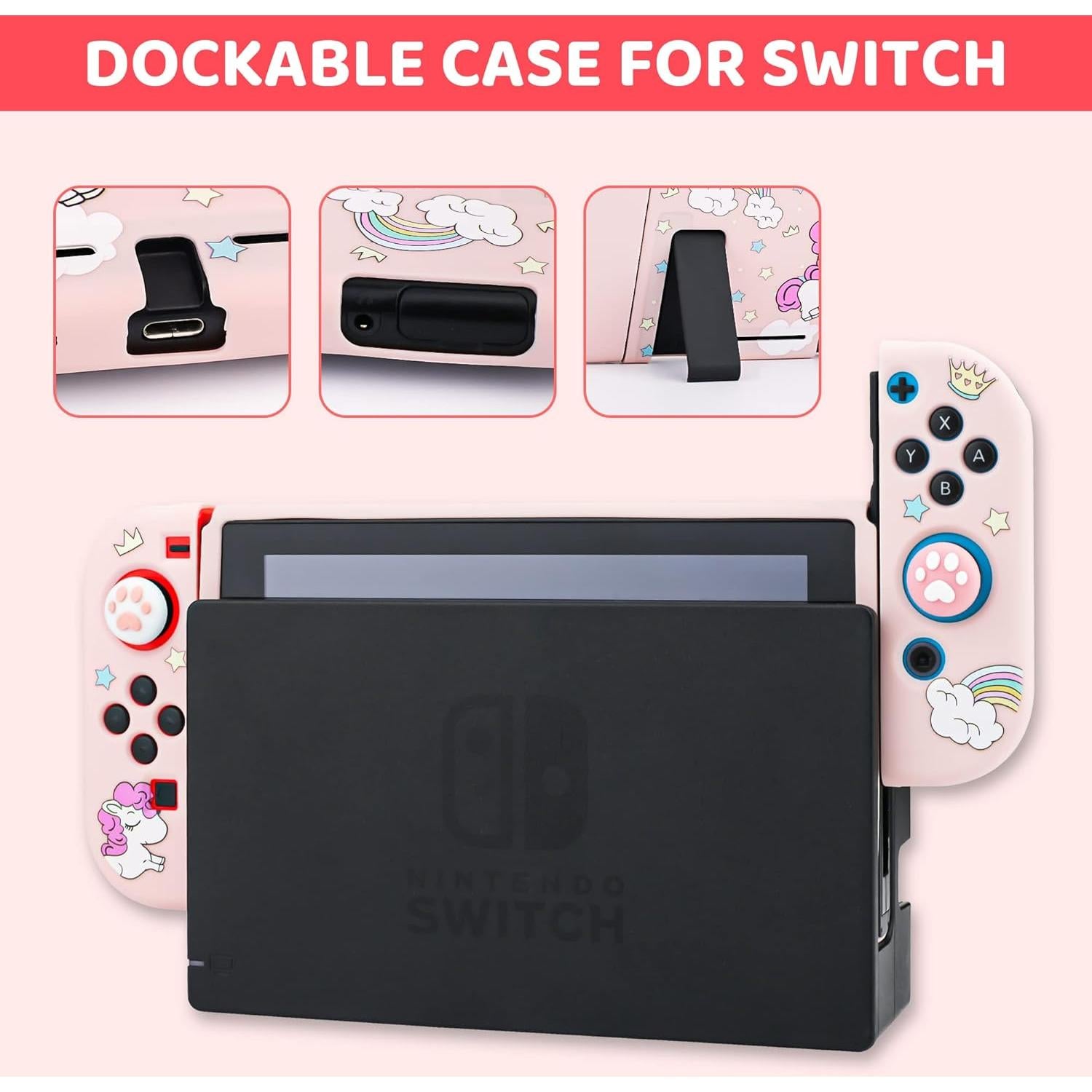 Funda de Transporte Rosa Unicornio para Nintendo Switch - GLDRAM