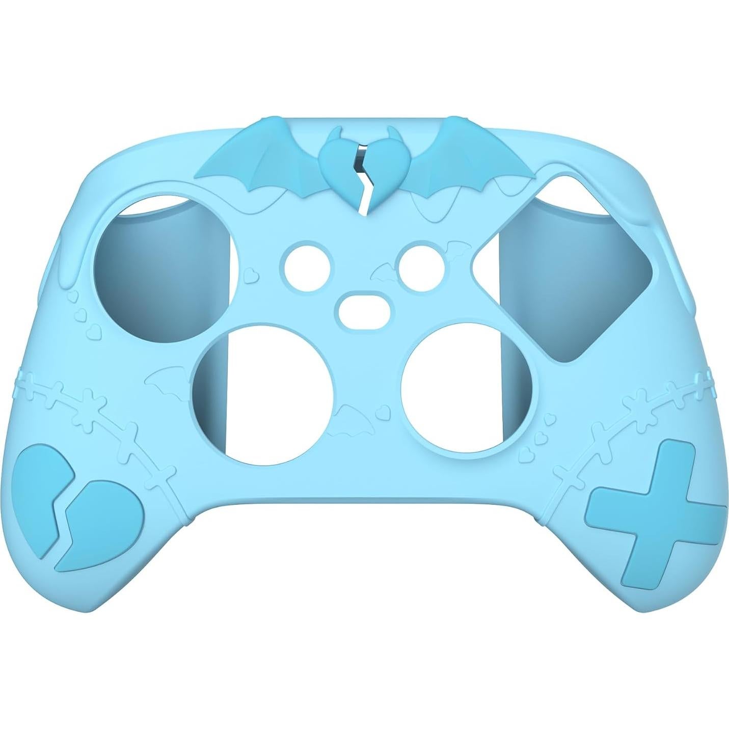 PlayVital Gothic Imp Series Cute Silicone Skin for Xbox Series X & S Controller, Anti-Slip Grip Silicone Cover, Protective Case for Xbox Core Controller with Thumb Grips, Aqua Blue