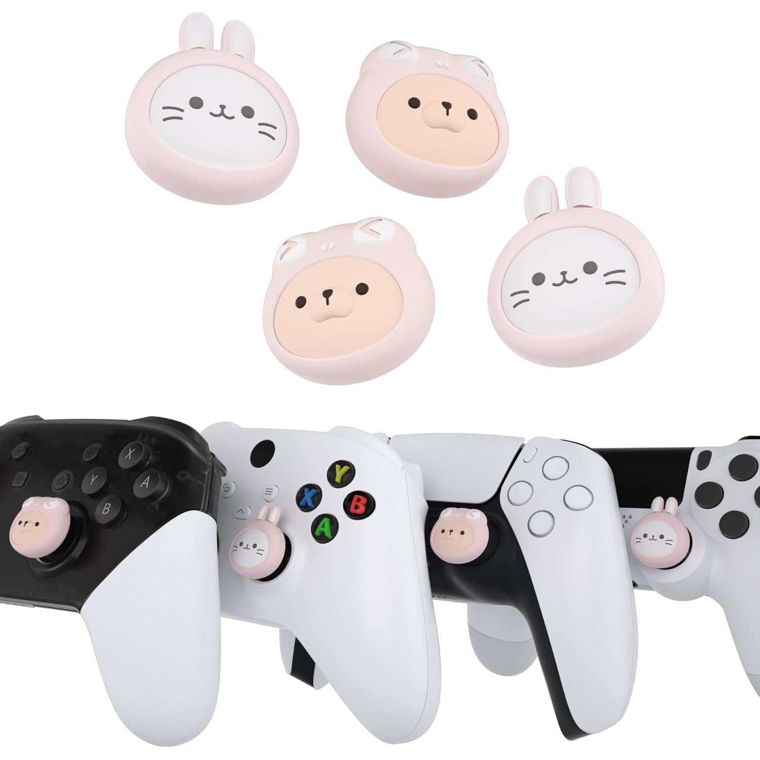 Tapas de Agarre para Pulgares PlayVital - Gatito y Perrito Cosplay