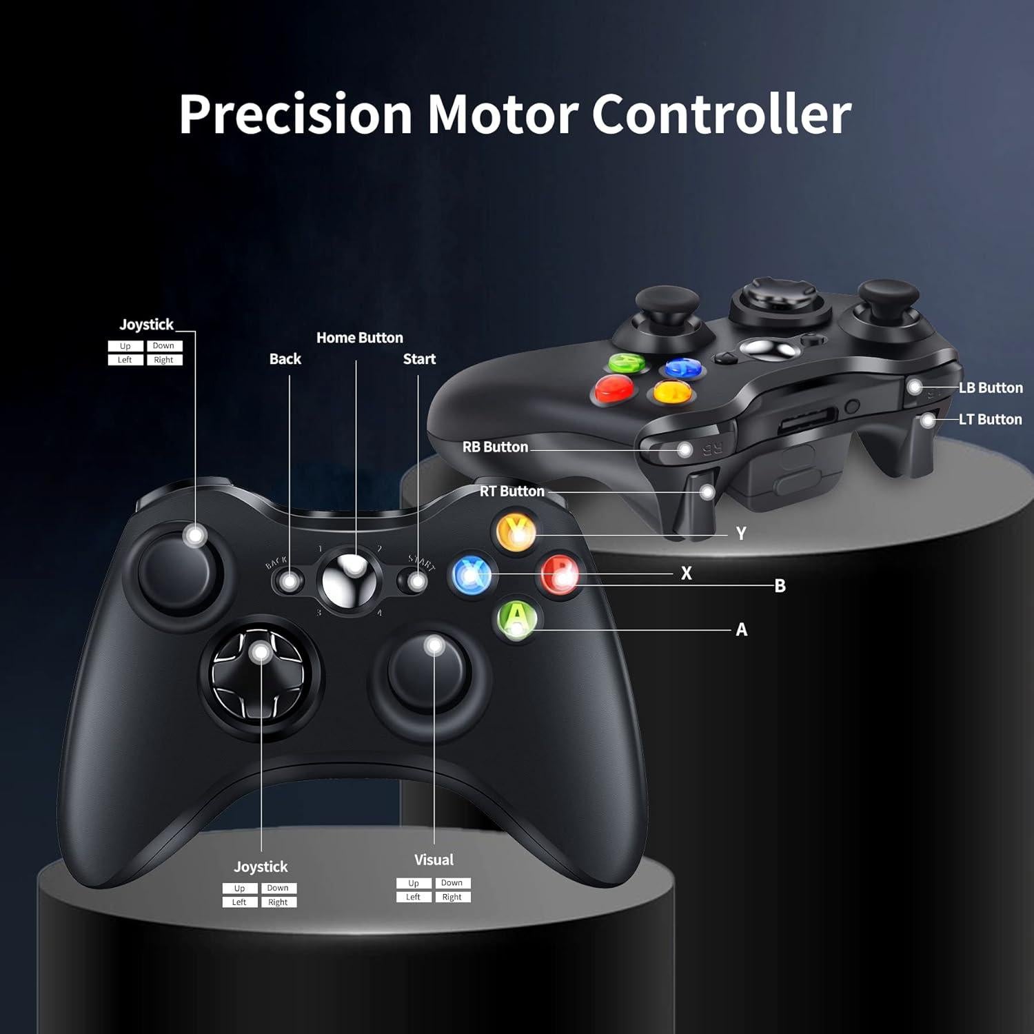 Controlador Inalámbrico Crifeir para Xbox 360 - Doble Vibración