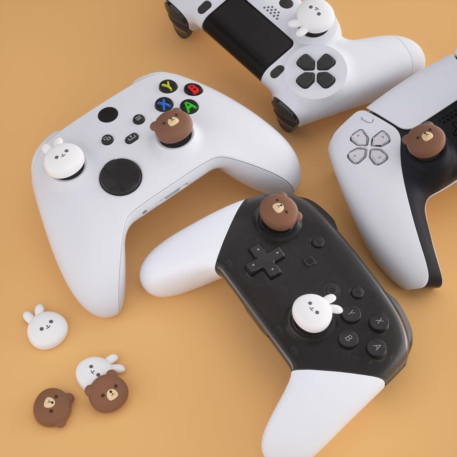 Tapas de Agarre para Pulgar PlayVital - Silicona para PS5, Xbox, Switch