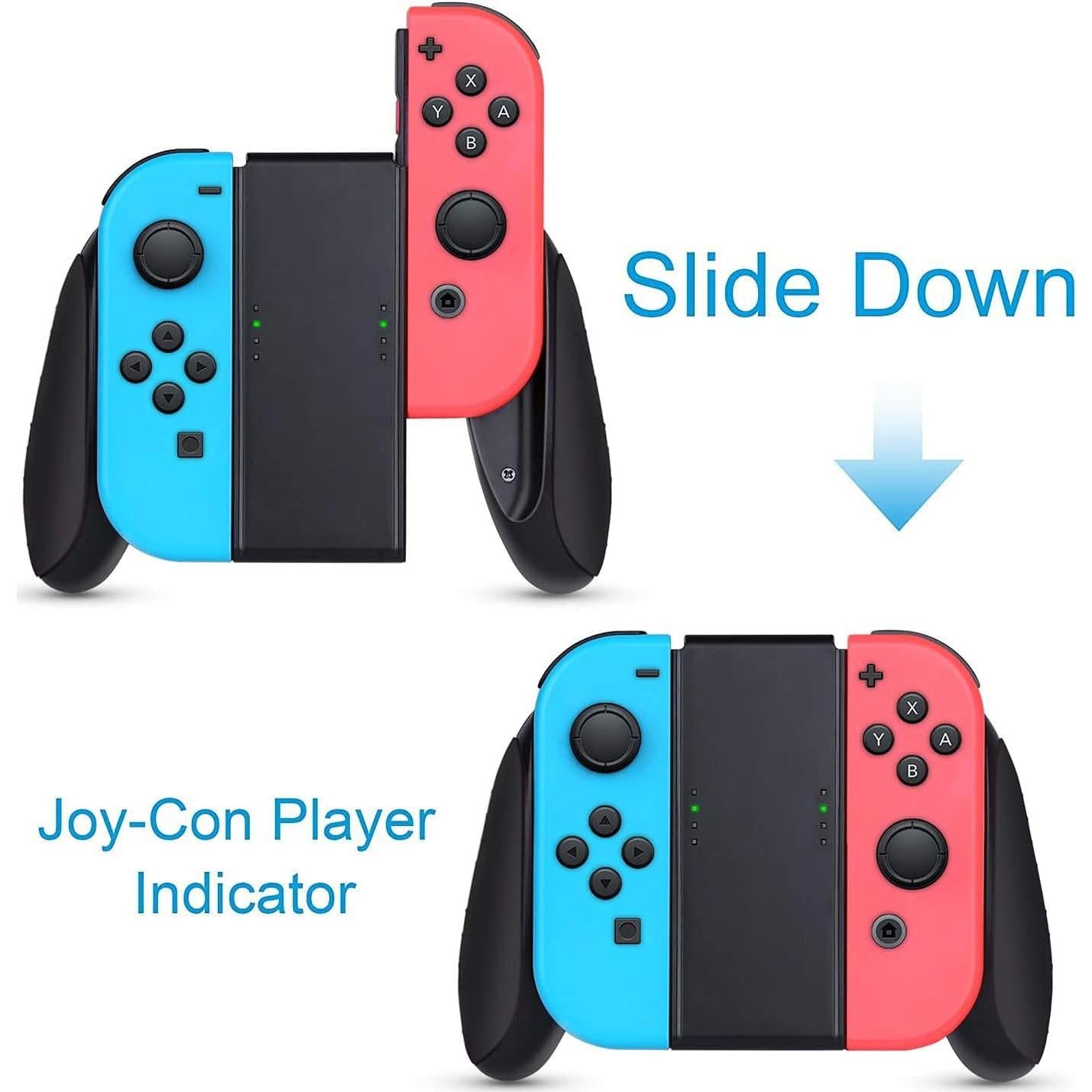 Agarraderas para Joy-Con Nintendo Switch HEYSTOP 3 en 1 Negro