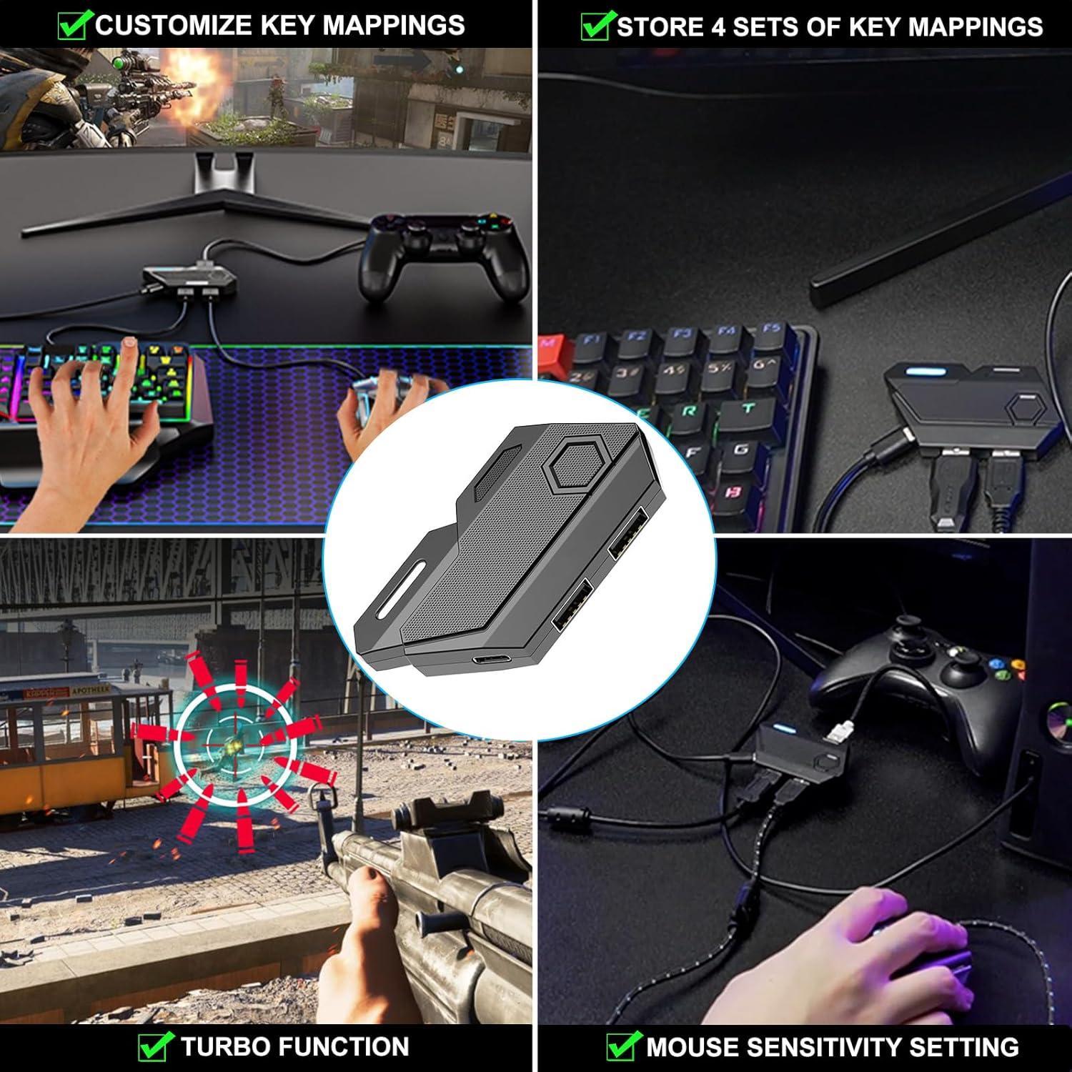 Adaptador de Teclado y Ratón Arvin para PS4/Xbox/Switch - Mapeo Personalizado