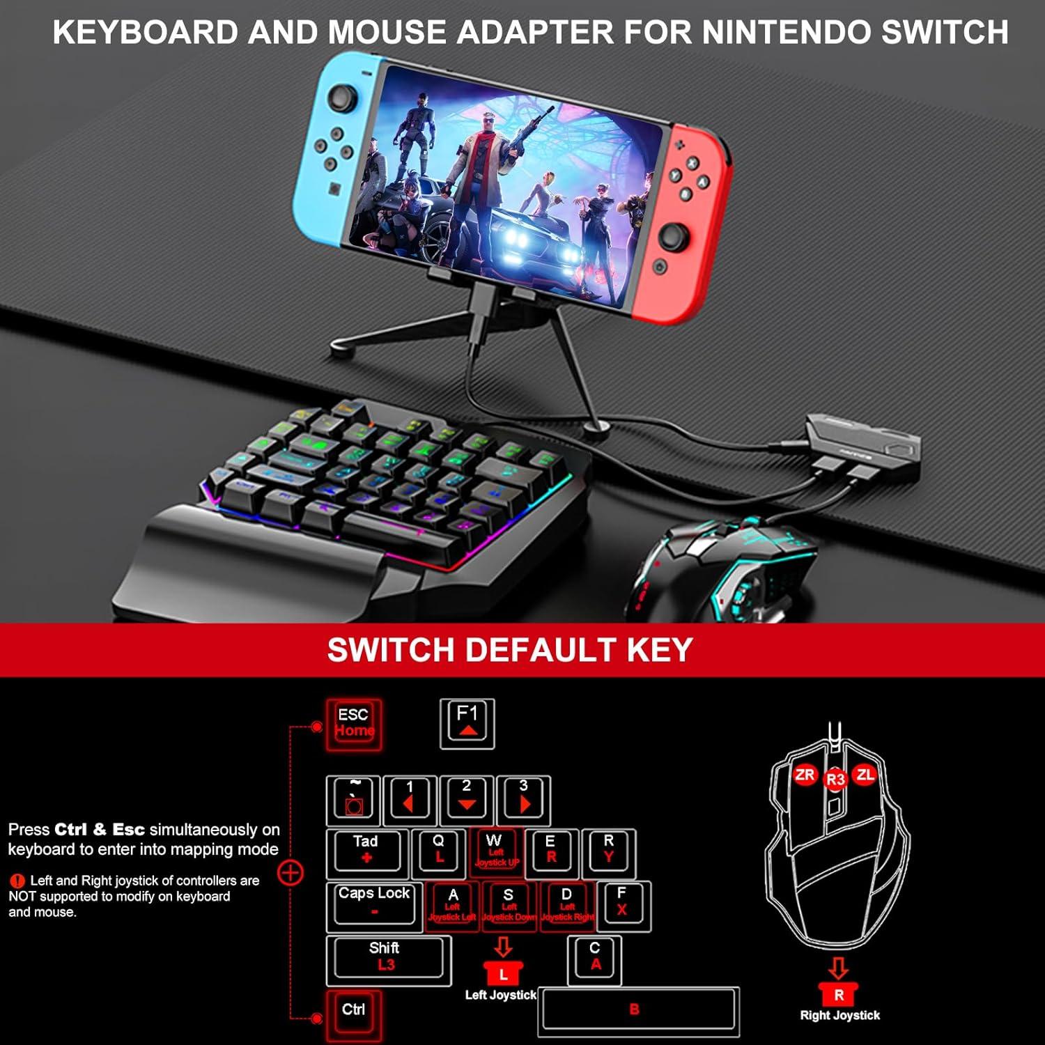 Adaptador de Teclado y Ratón Arvin para PS4/Xbox/Switch - Mapeo Personalizado
