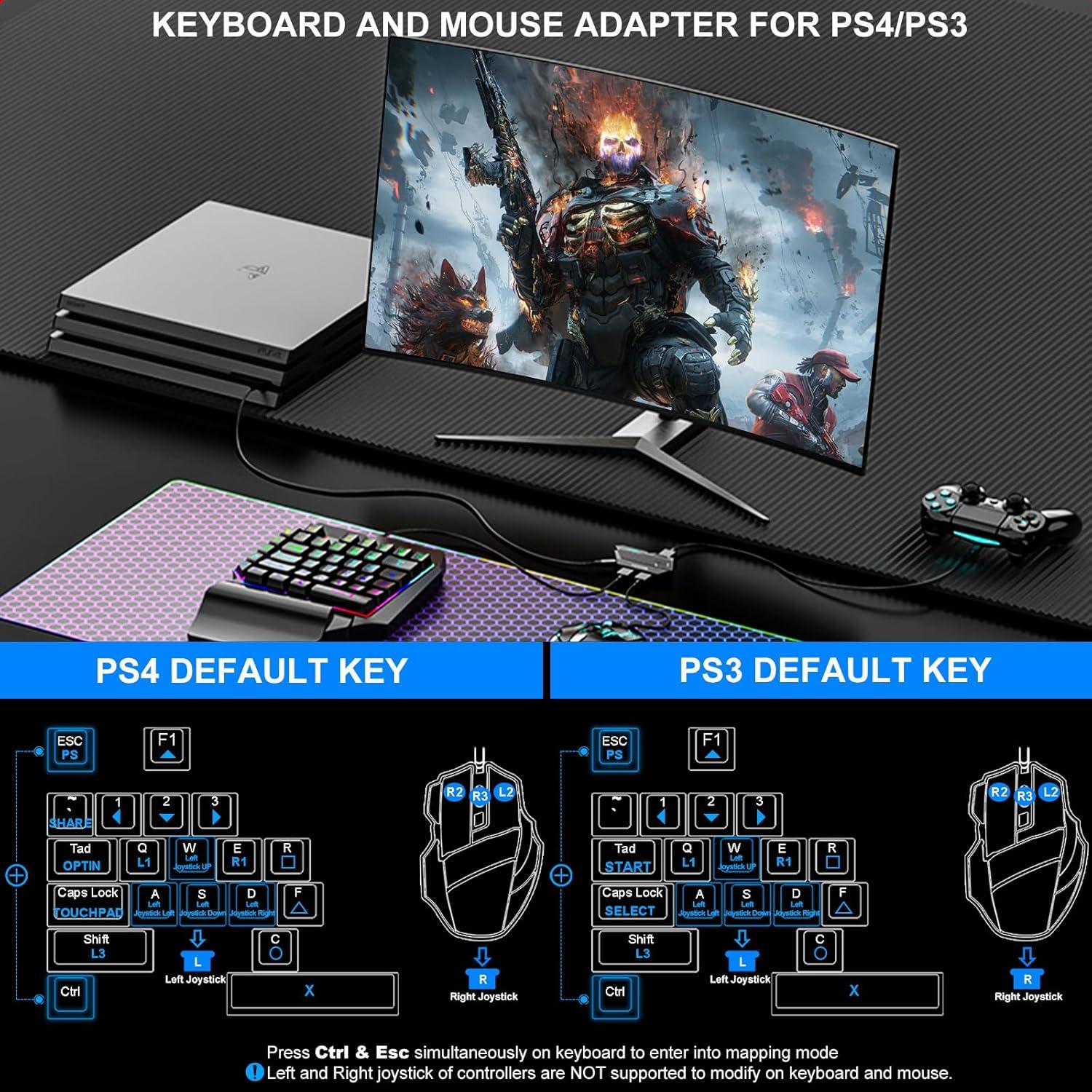 Adaptador de Teclado y Ratón Arvin para PS4/Xbox/Switch - Mapeo Personalizado