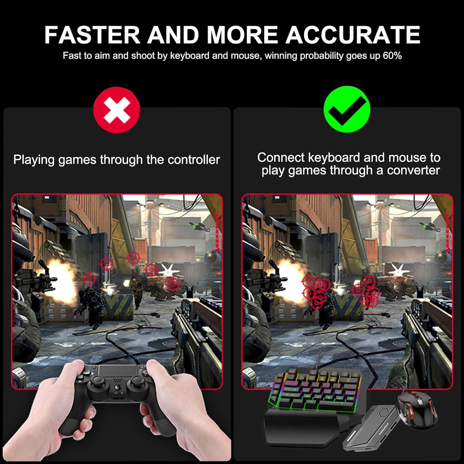 Adaptador de Teclado y Ratón Arvin para PS4/Xbox/Switch - Mapeo Personalizado