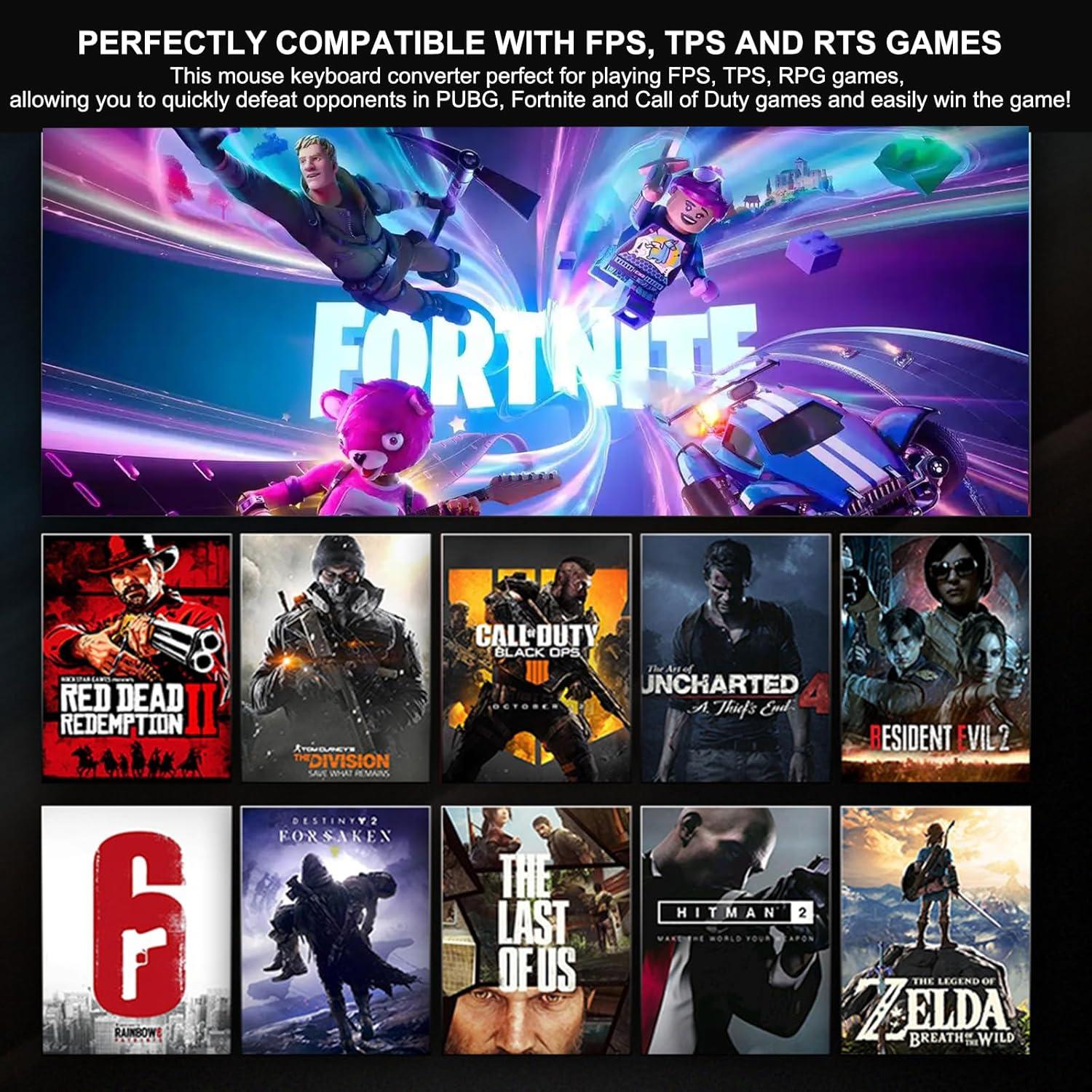 Adaptador de Teclado y Ratón Arvin para PS4/Xbox/Switch - Mapeo Personalizado