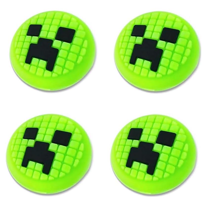 Tapas de agarre para pulgar Sunmike - 4 pcs Verde para PS5, PS4, Xbox, Switch Pro