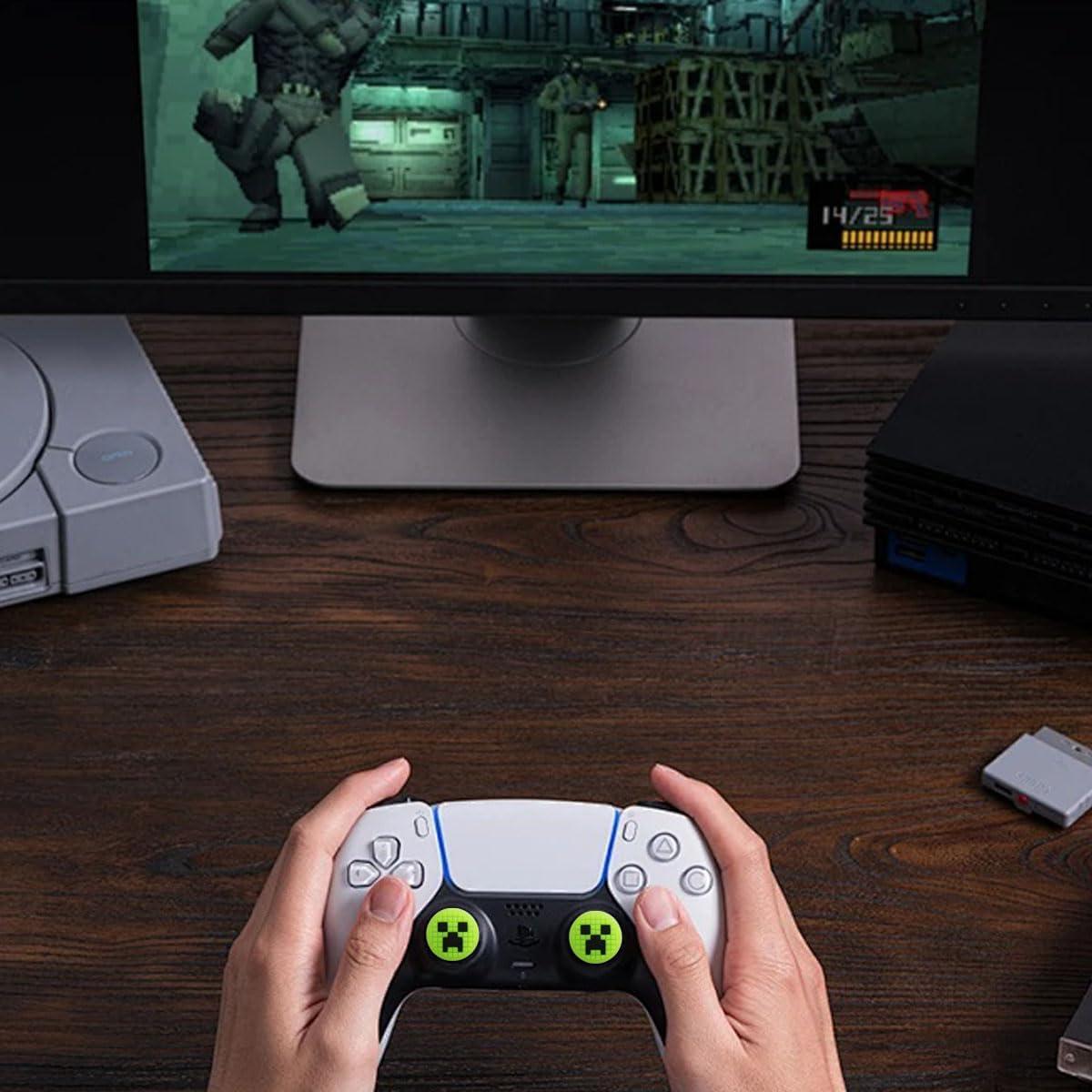 Tapas de agarre para pulgar Sunmike - 4 pcs Verde para PS5, PS4, Xbox, Switch Pro