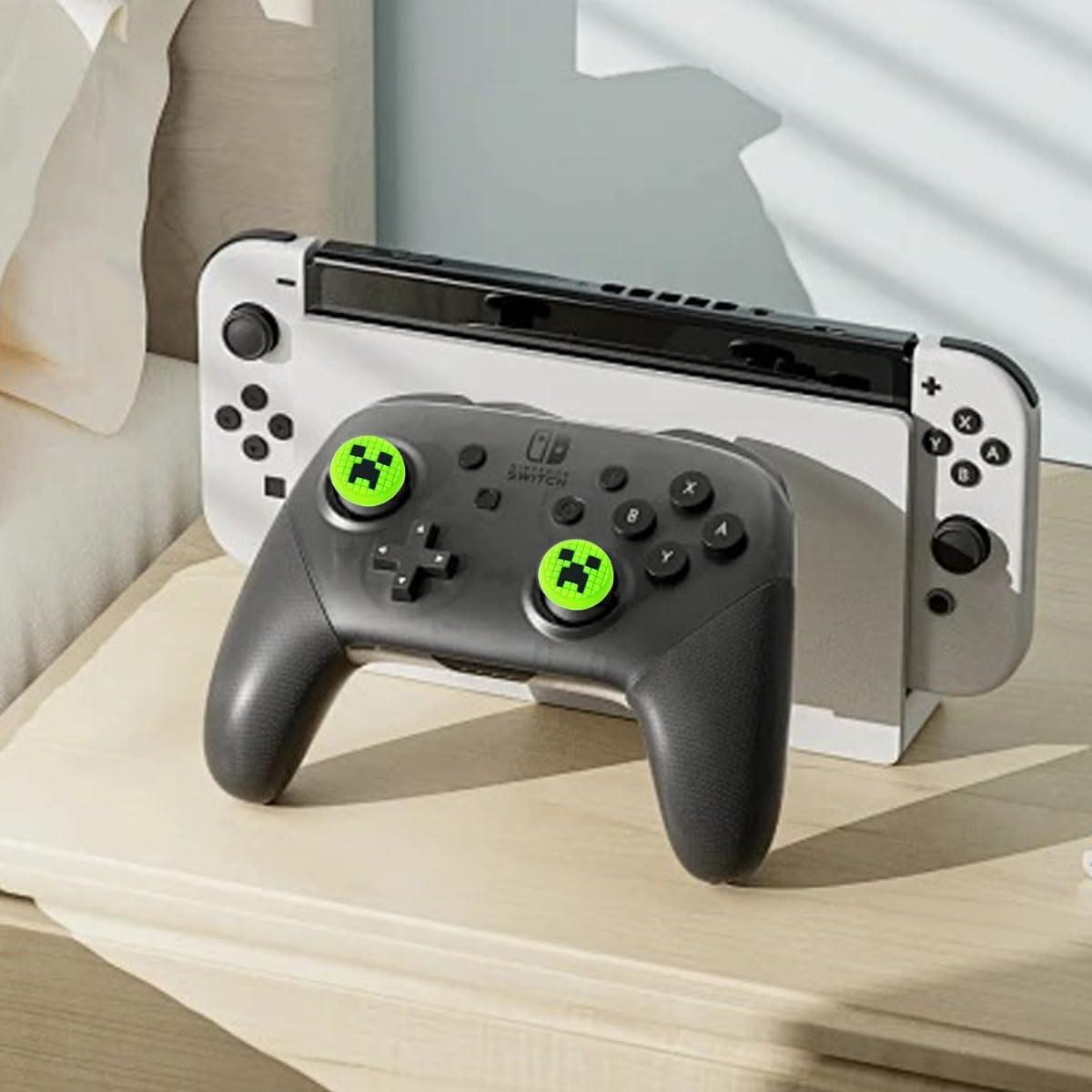 Tapas de agarre para pulgar Sunmike - 4 pcs Verde para PS5, PS4, Xbox, Switch Pro