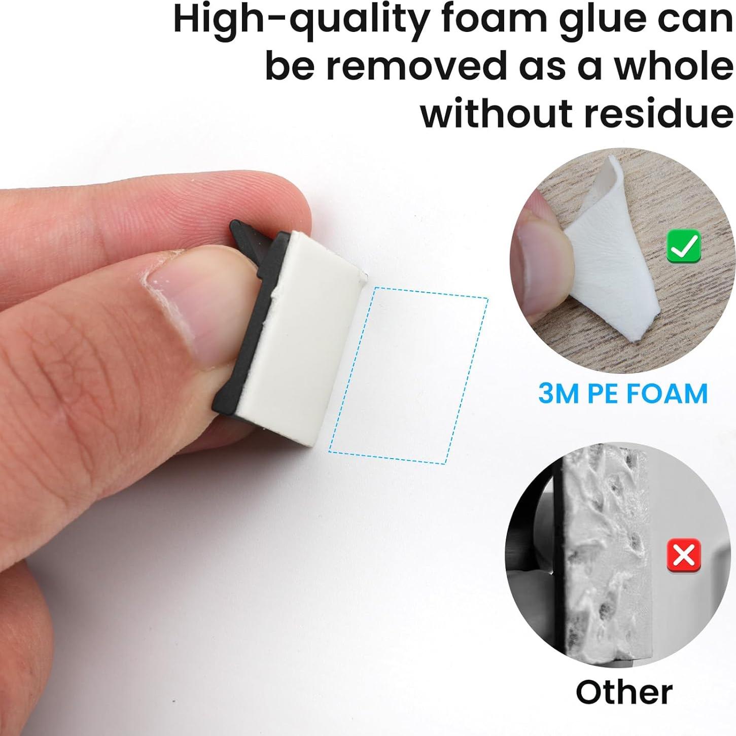 100 Clips de Cable Adhesivos TEZOP Negros 50 Pequeños y Grandes