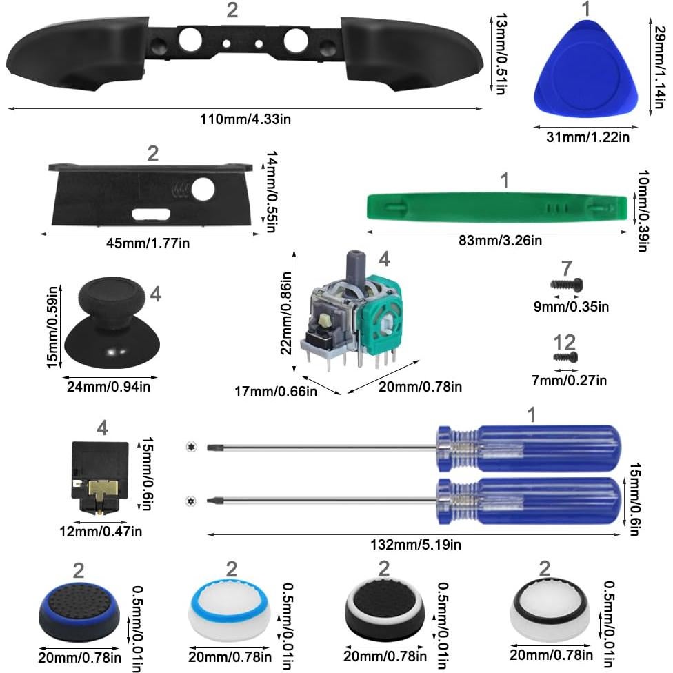 Kit de Reemplazo 27 Piezas para Controlador Xbox One SourceTon