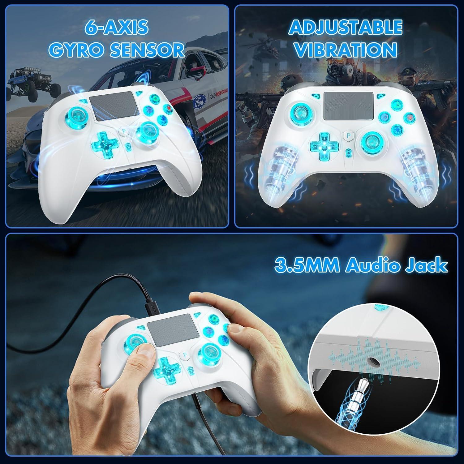 Controlador Inalámbrico Gamrombo para PS4/Switch/PC RGB 1000mAh