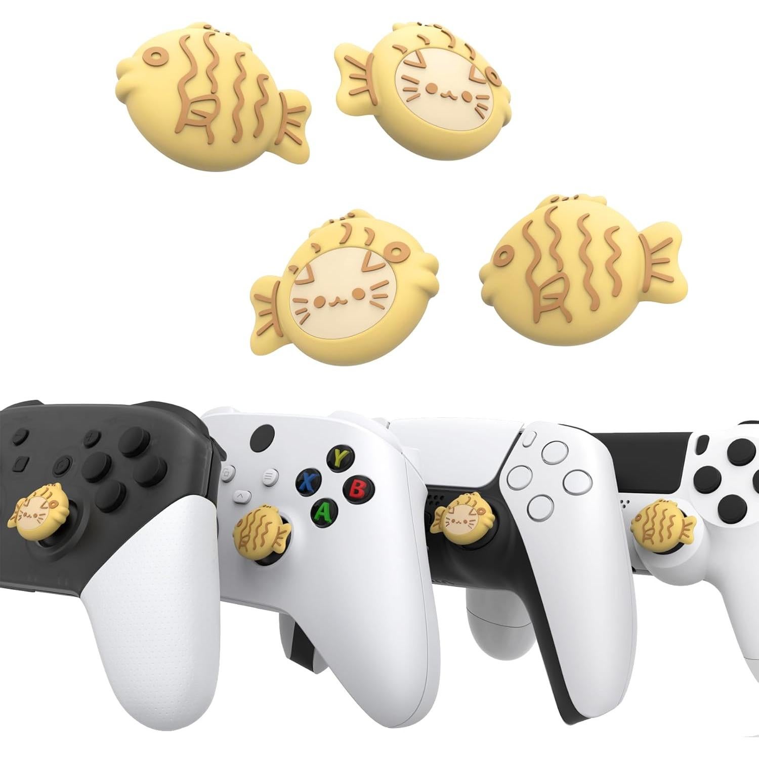 Tapas de Thumbstick PlayVital Taiyaki Kitten para PS5, Xbox y Switch