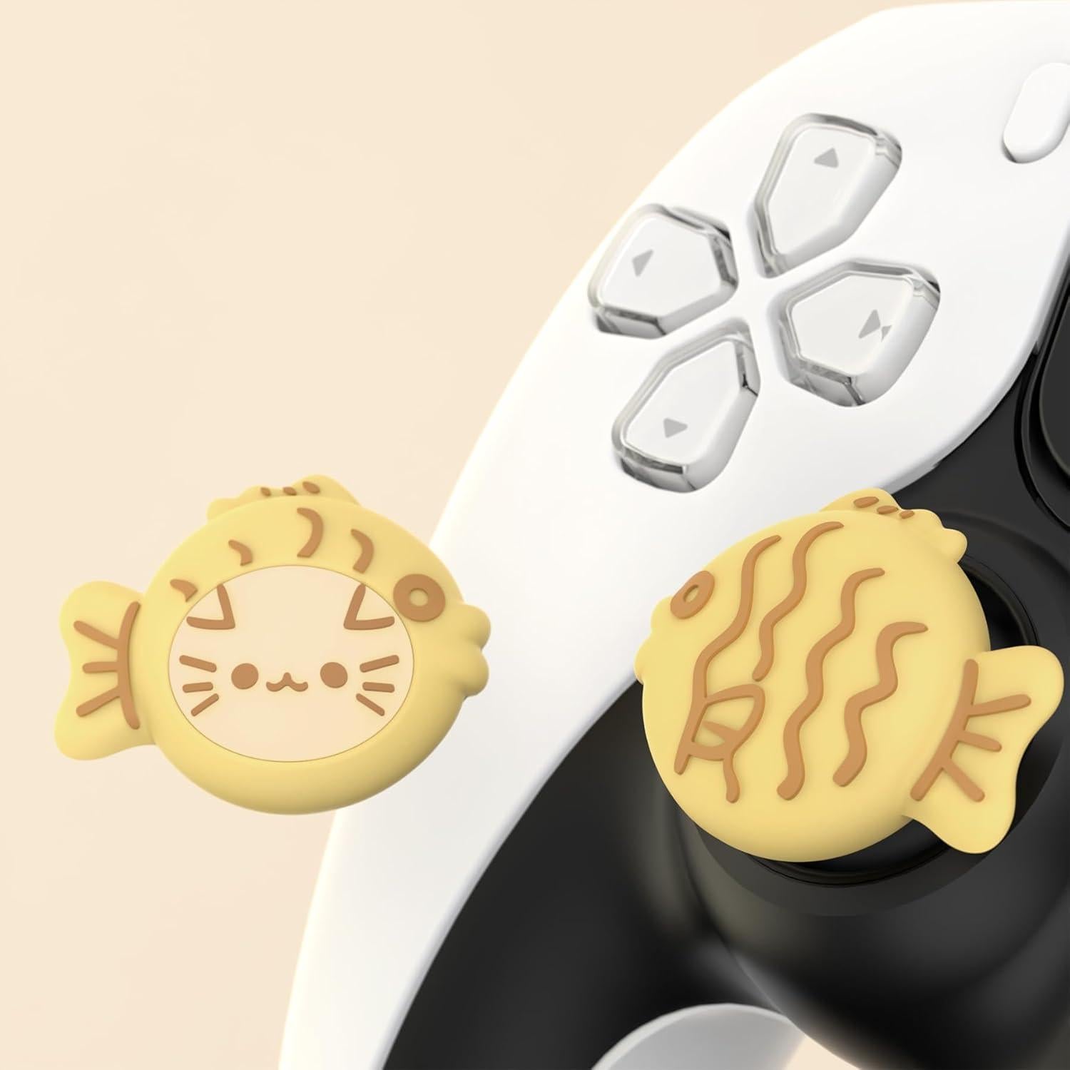 Tapas de Thumbstick PlayVital Taiyaki Kitten para PS5, Xbox y Switch