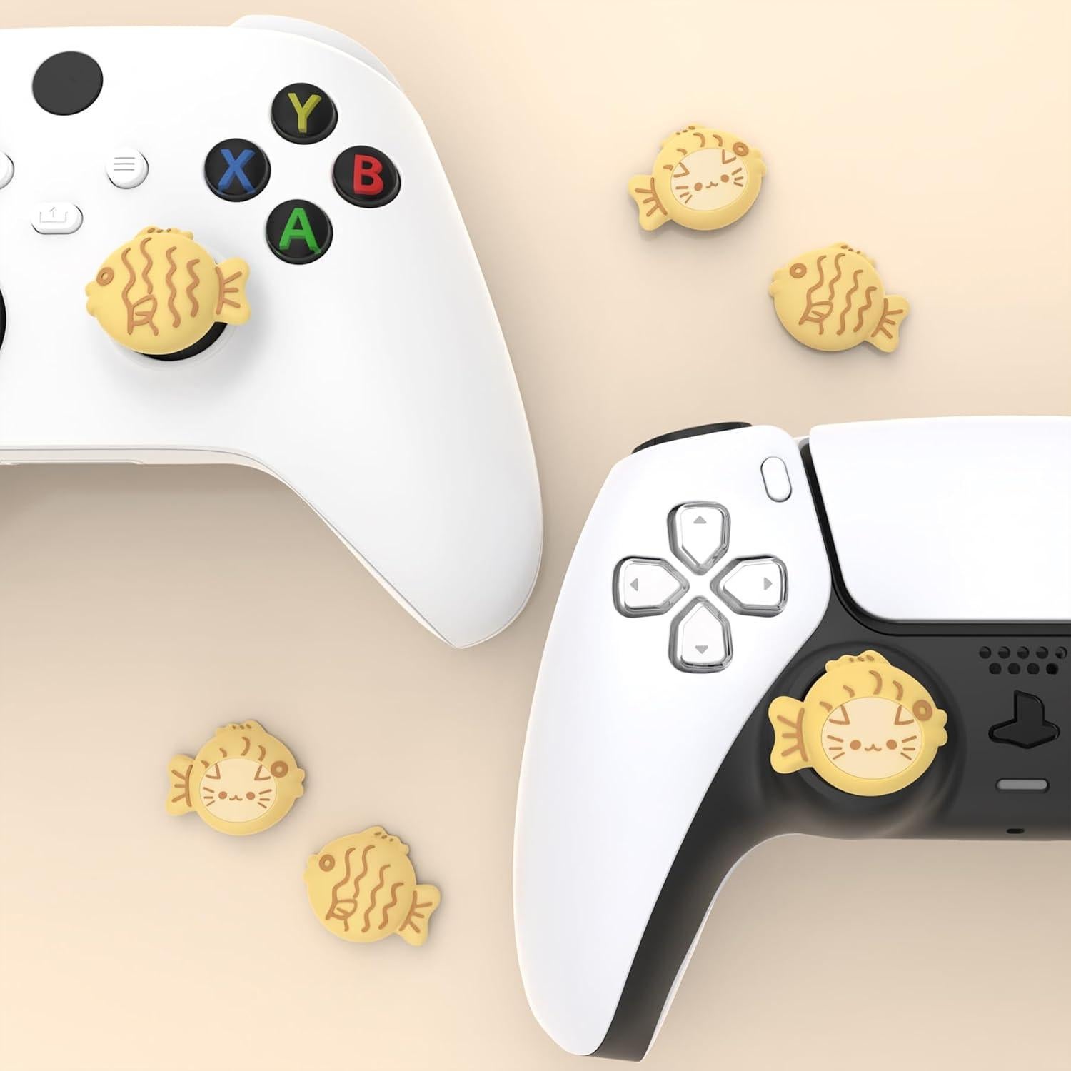 Tapas de Thumbstick PlayVital Taiyaki Kitten para PS5, Xbox y Switch