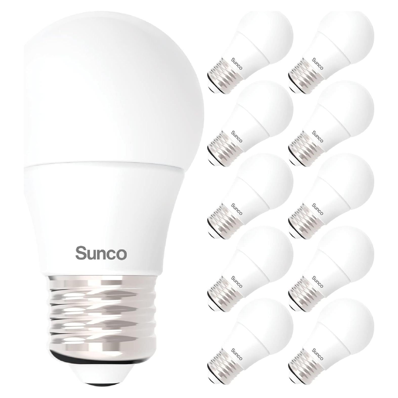Sunco Paquete 10 Bombillas LED A15 E26 5000K Regulable