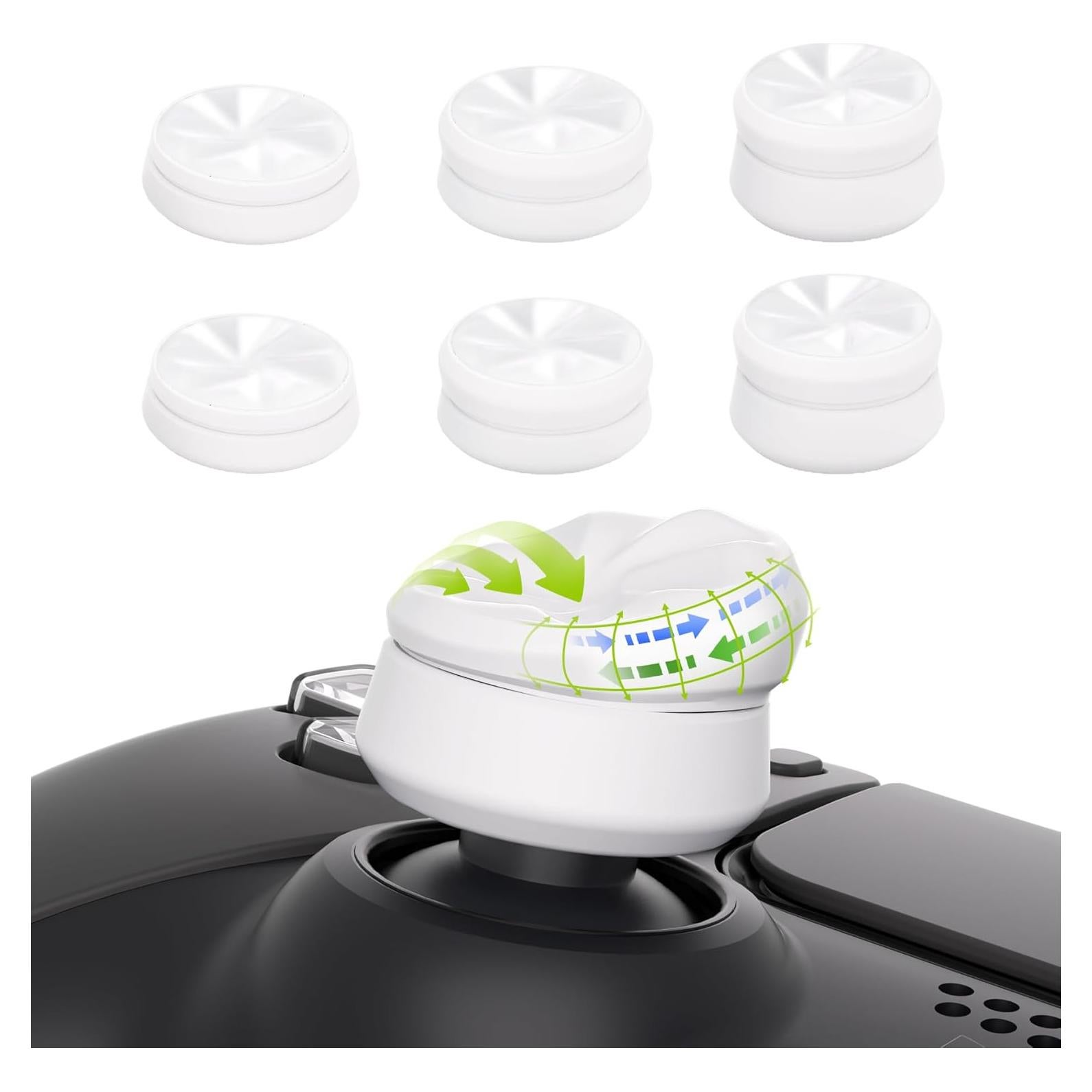 Tapas de Joystick Ergonómicas PlayVital para PS5, PS4 y Xbox - Blanco
