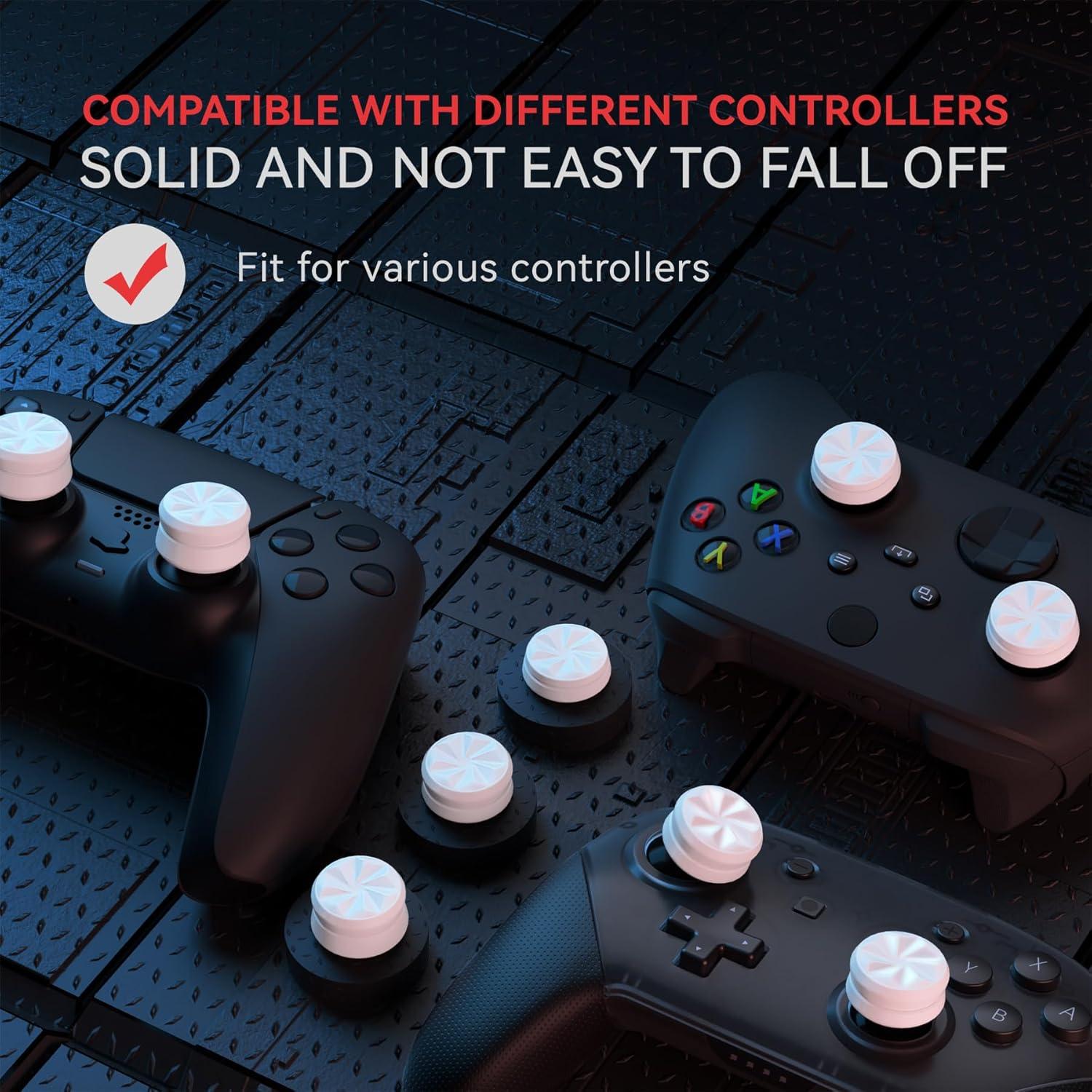 Tapas de Joystick Ergonómicas PlayVital para PS5, PS4 y Xbox - Blanco