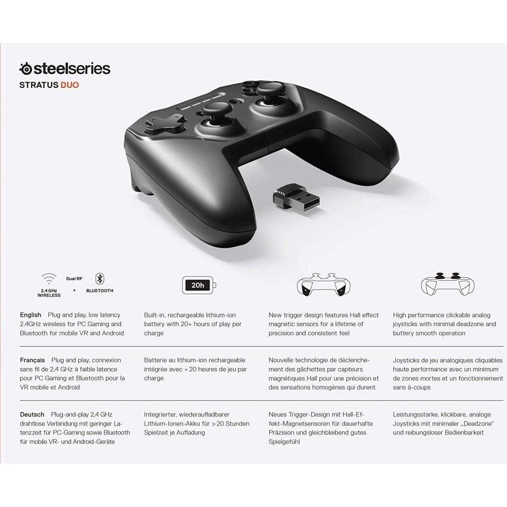 Controlador Inalámbrico SteelSeries Stratus Duo para PC y Android