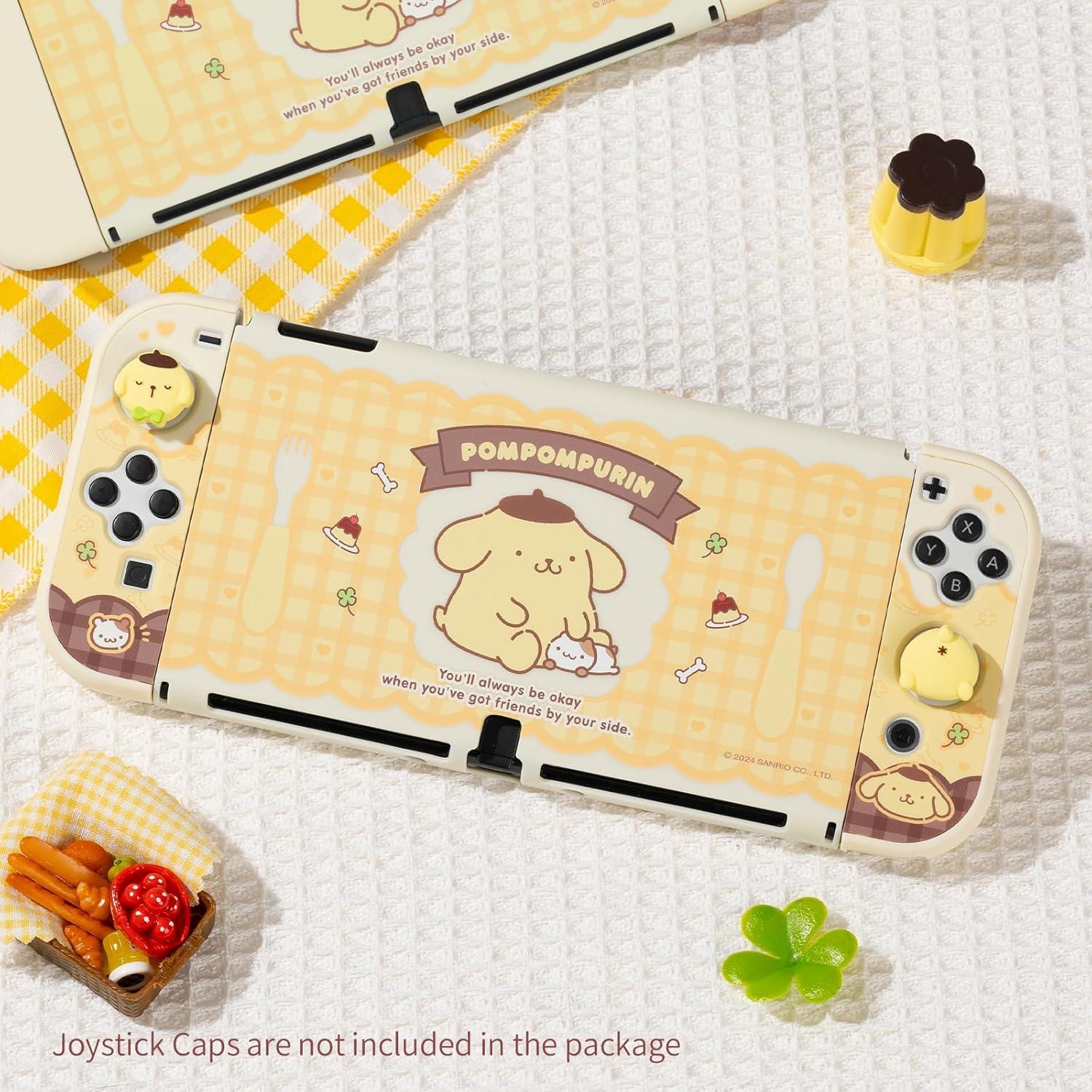 Tapas de agarre de pulgar y carcasa protectora Kuitmor para Switch OLED