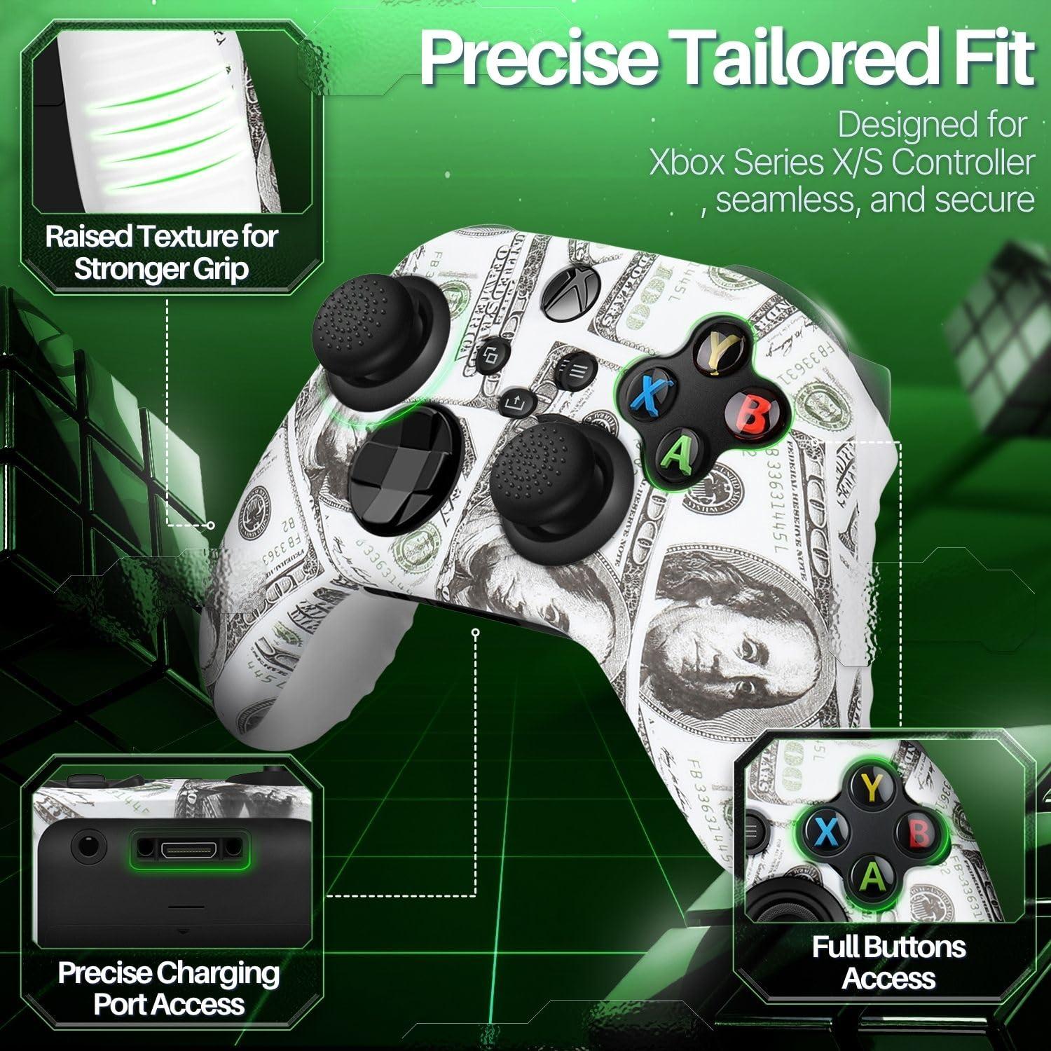 Funda de Silicona TNP para Controlador Xbox Series X/S + 8 Joysticks