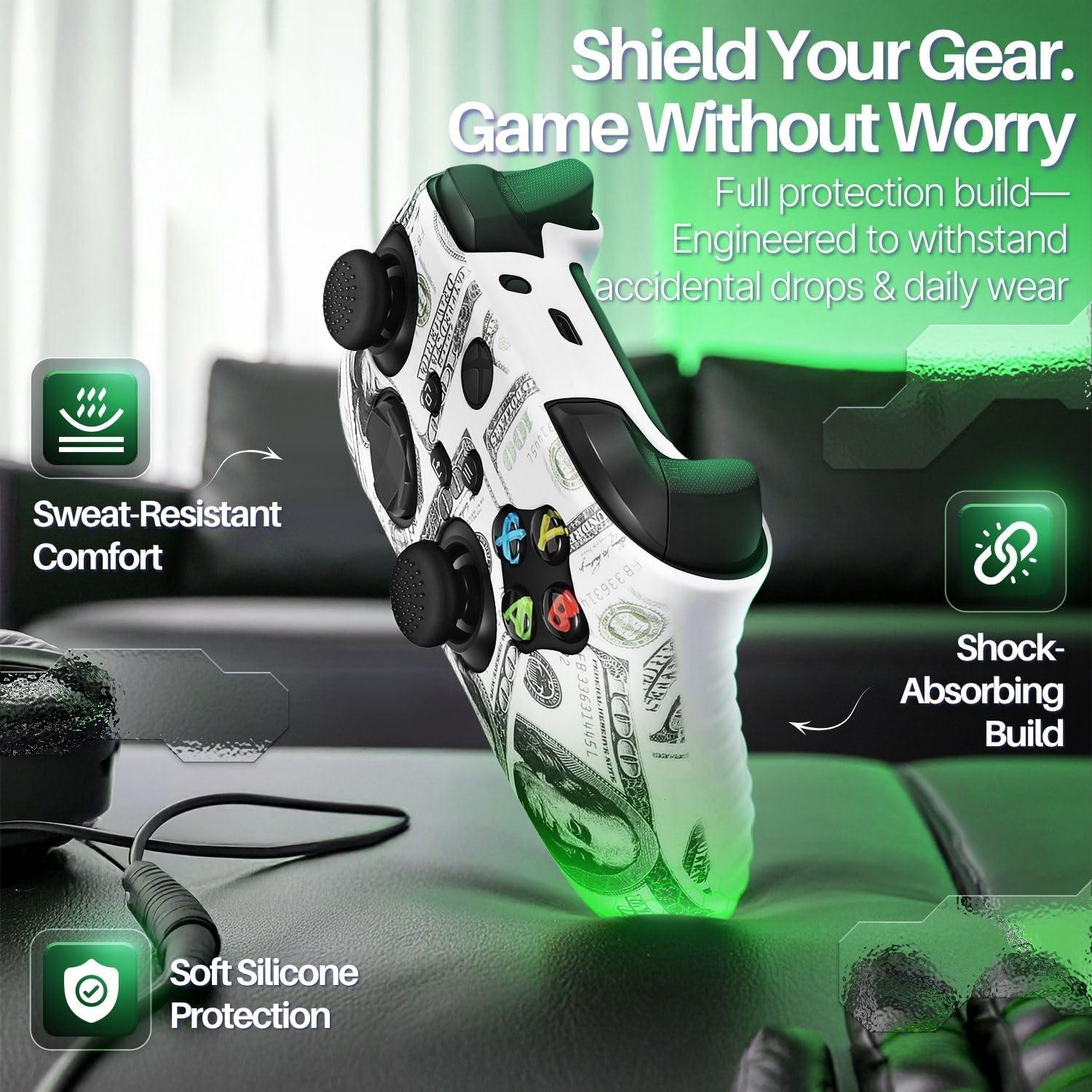 Funda de Silicona TNP para Controlador Xbox Series X/S + 8 Joysticks