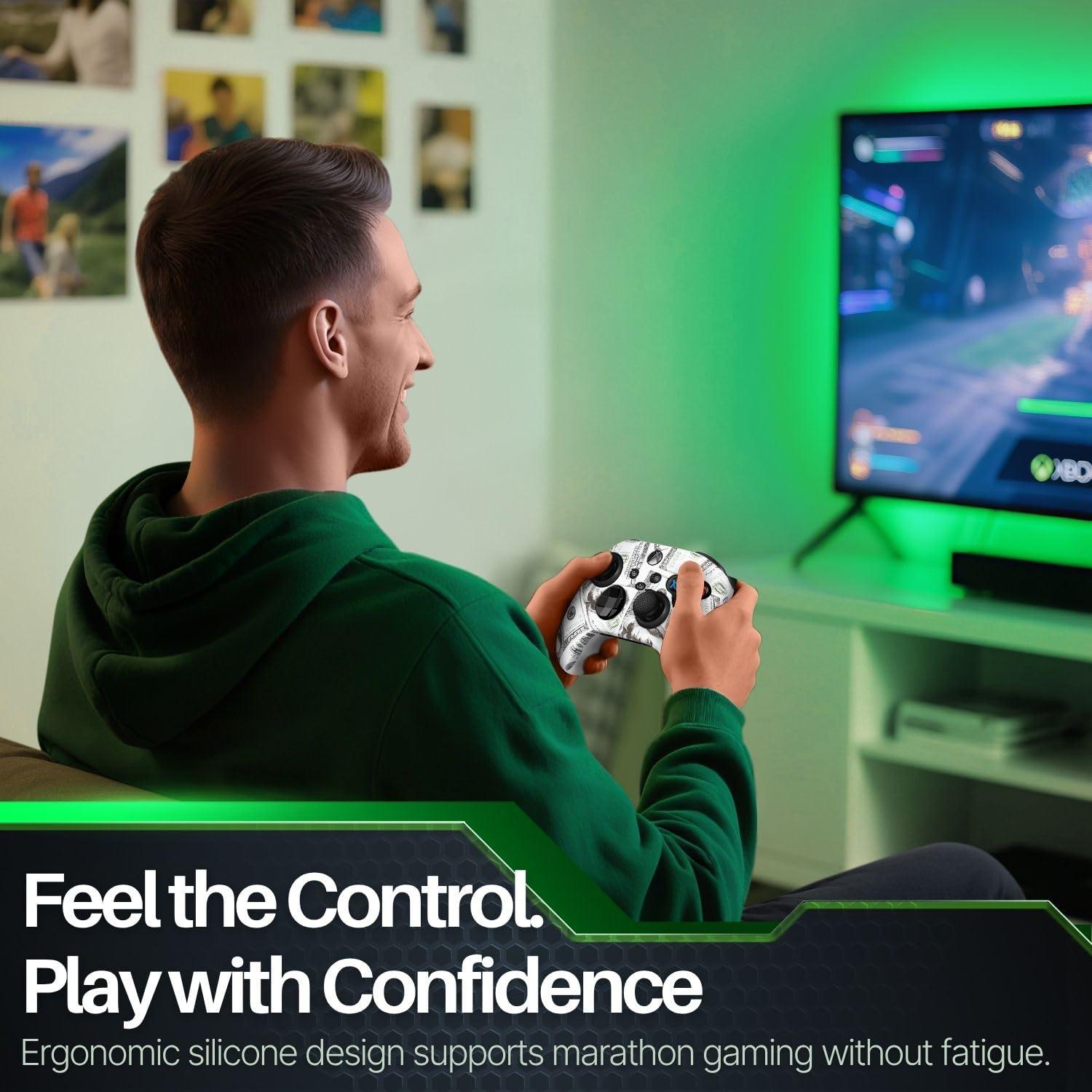 Funda de Silicona TNP para Controlador Xbox Series X/S + 8 Joysticks