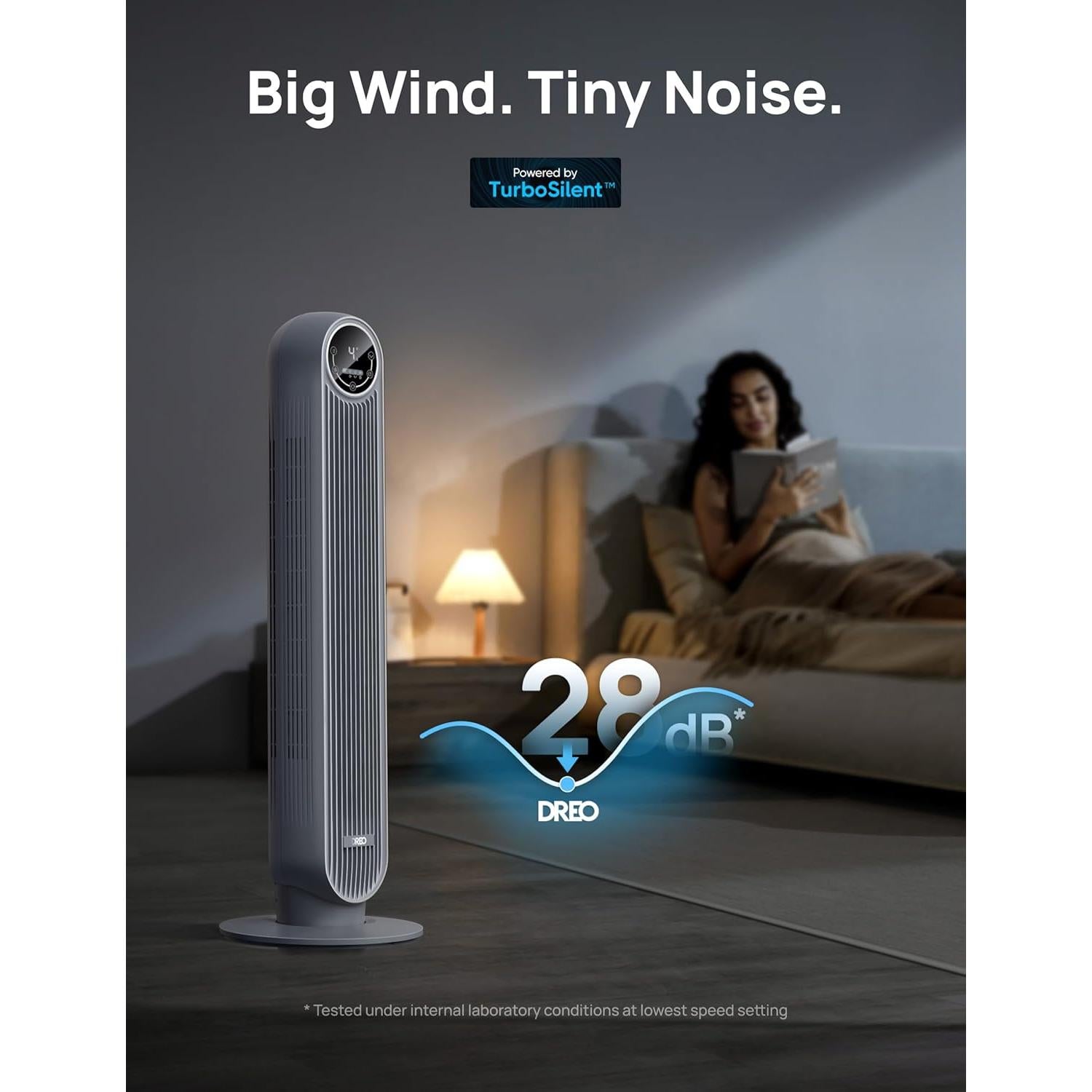 Ventilador de Torre Dreo Nomad One 36" Gris Silencioso