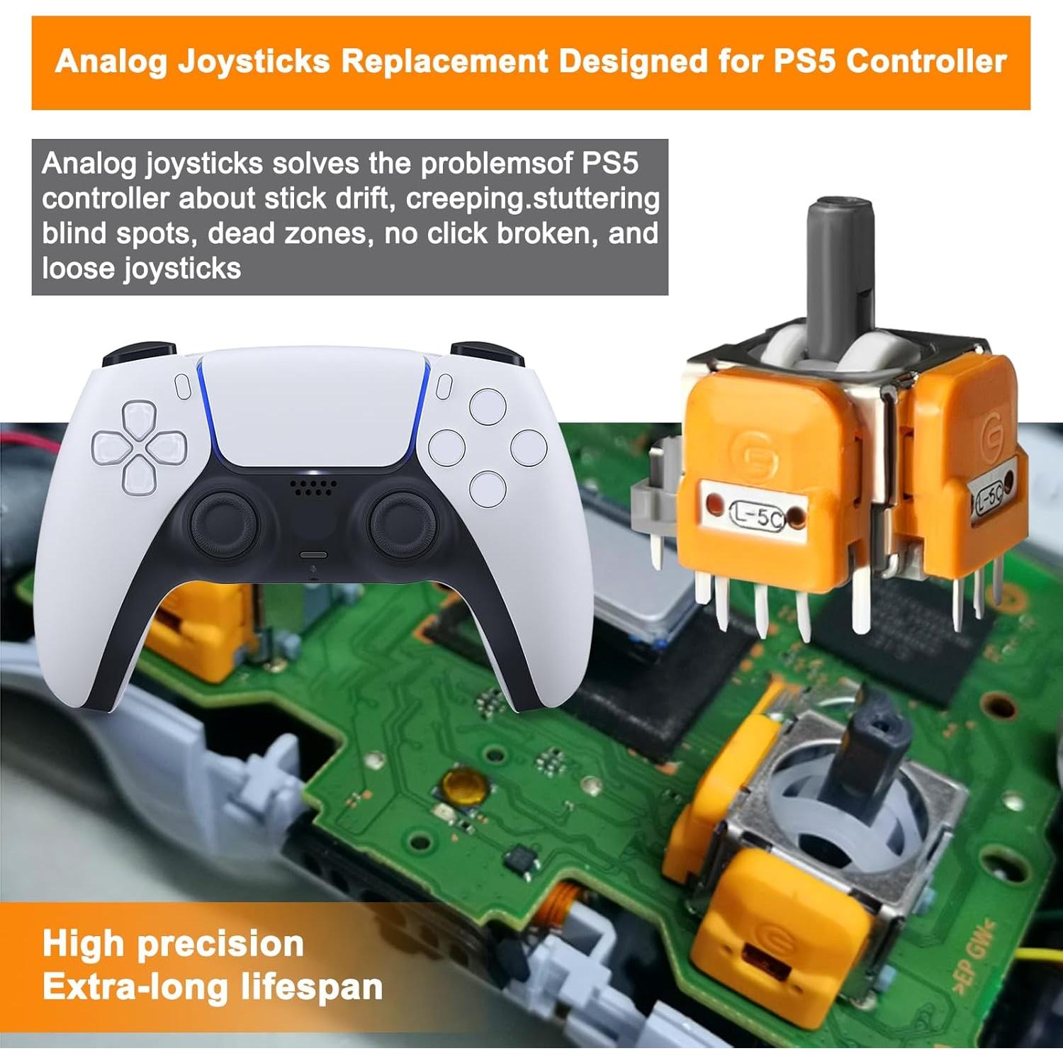 10 Joysticks de Efecto Hall HLRAO para Controlador PS5