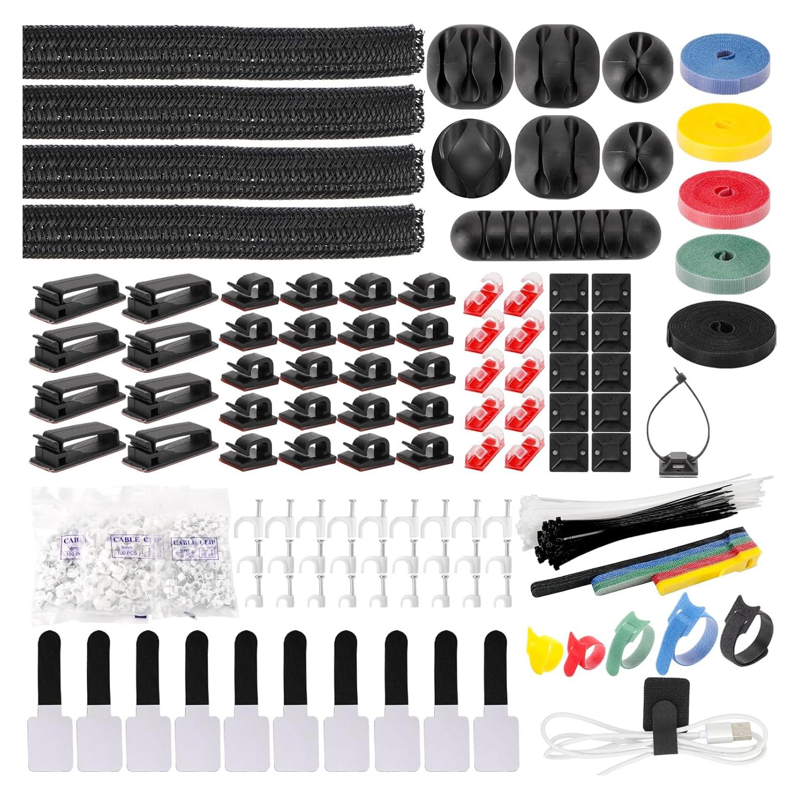 Kit de gestión de cables 604 piezas LoveBB con organizadores