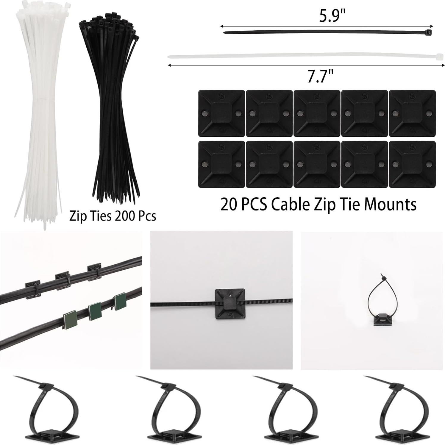 Kit de gestión de cables 604 piezas LoveBB con organizadores