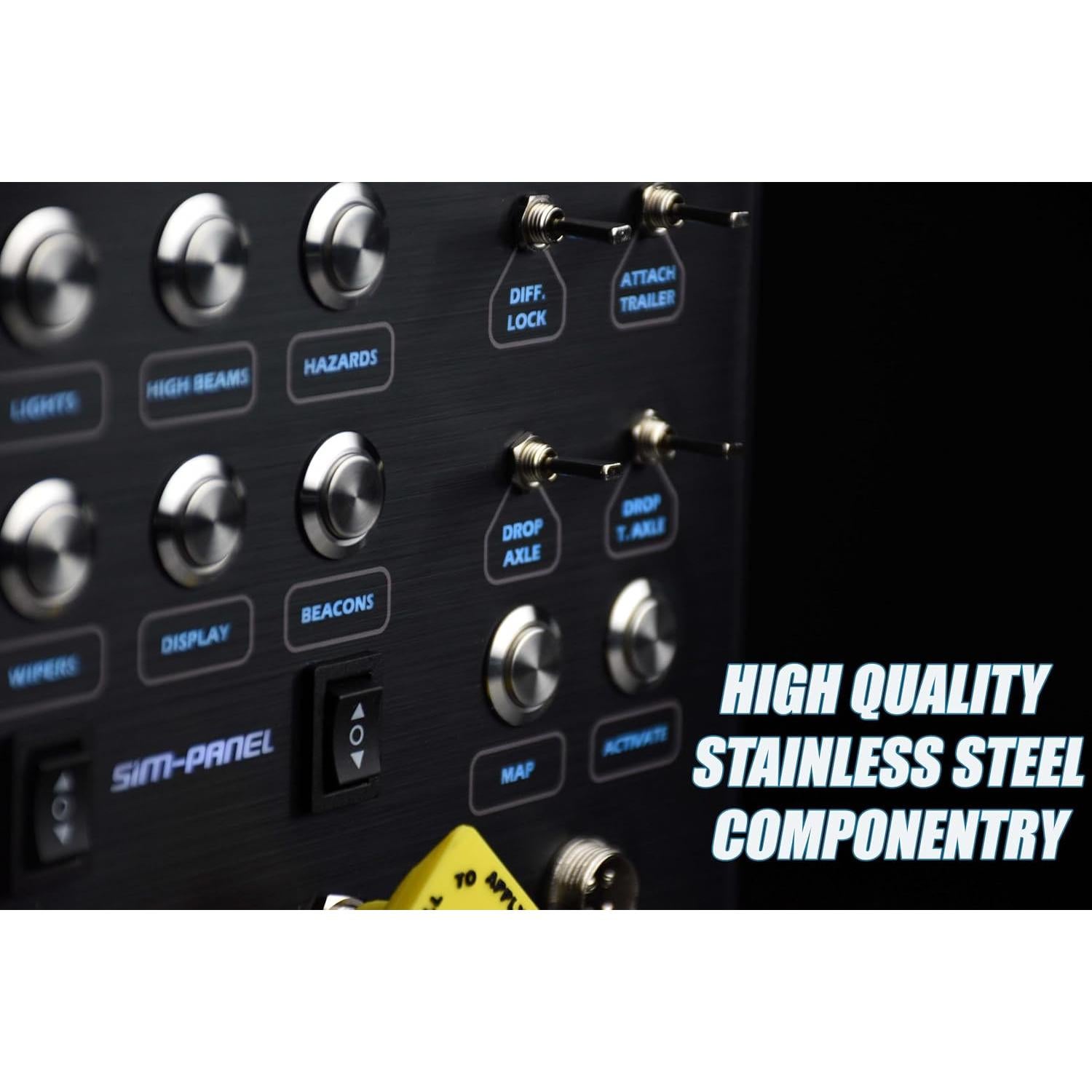 Caja de Botones Clásica II Sim-Panel ATS/ETS - Aluminio Negro